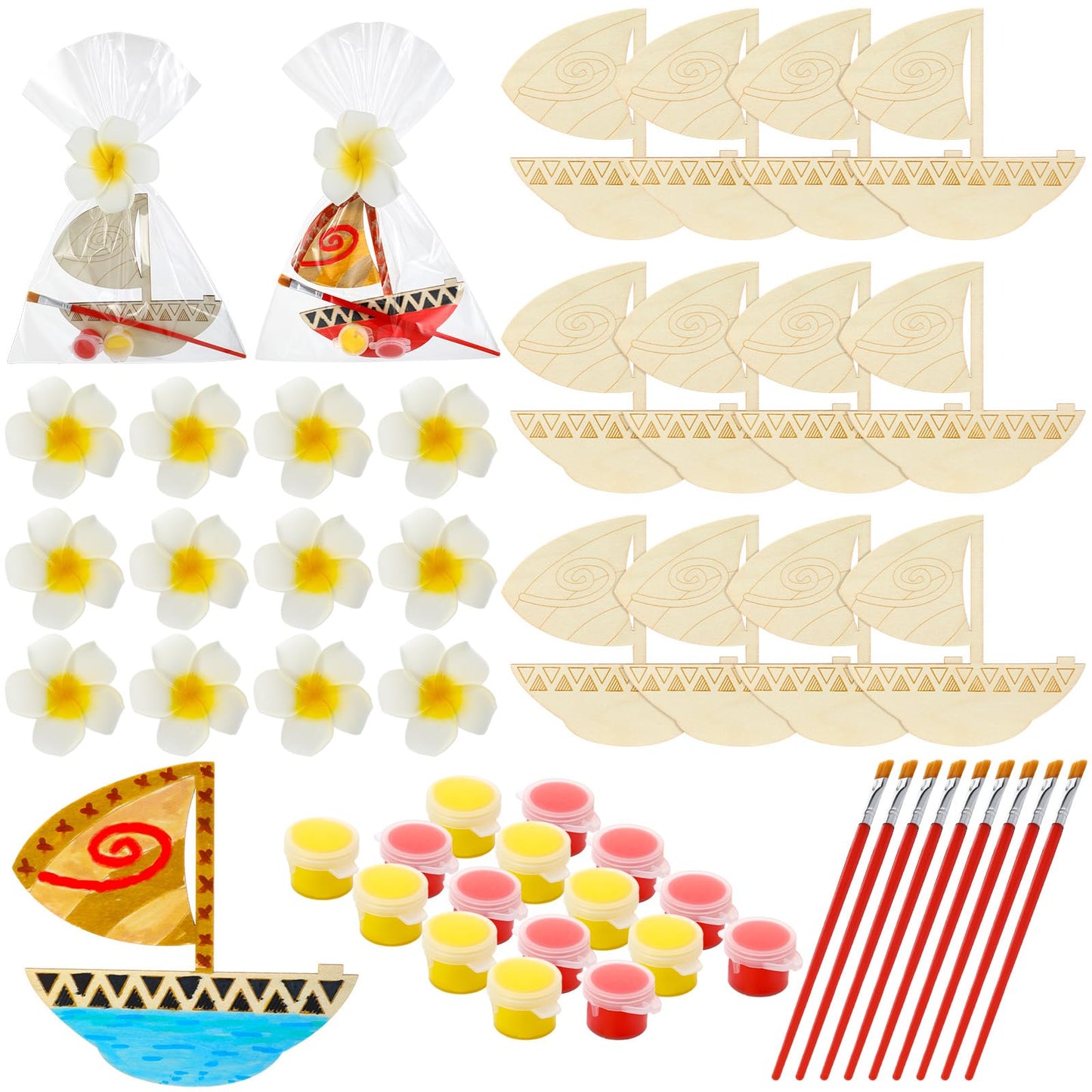 AmazingSpark Paint Your Own Island Princess – 12 Sets DIY Wood Craft Kit