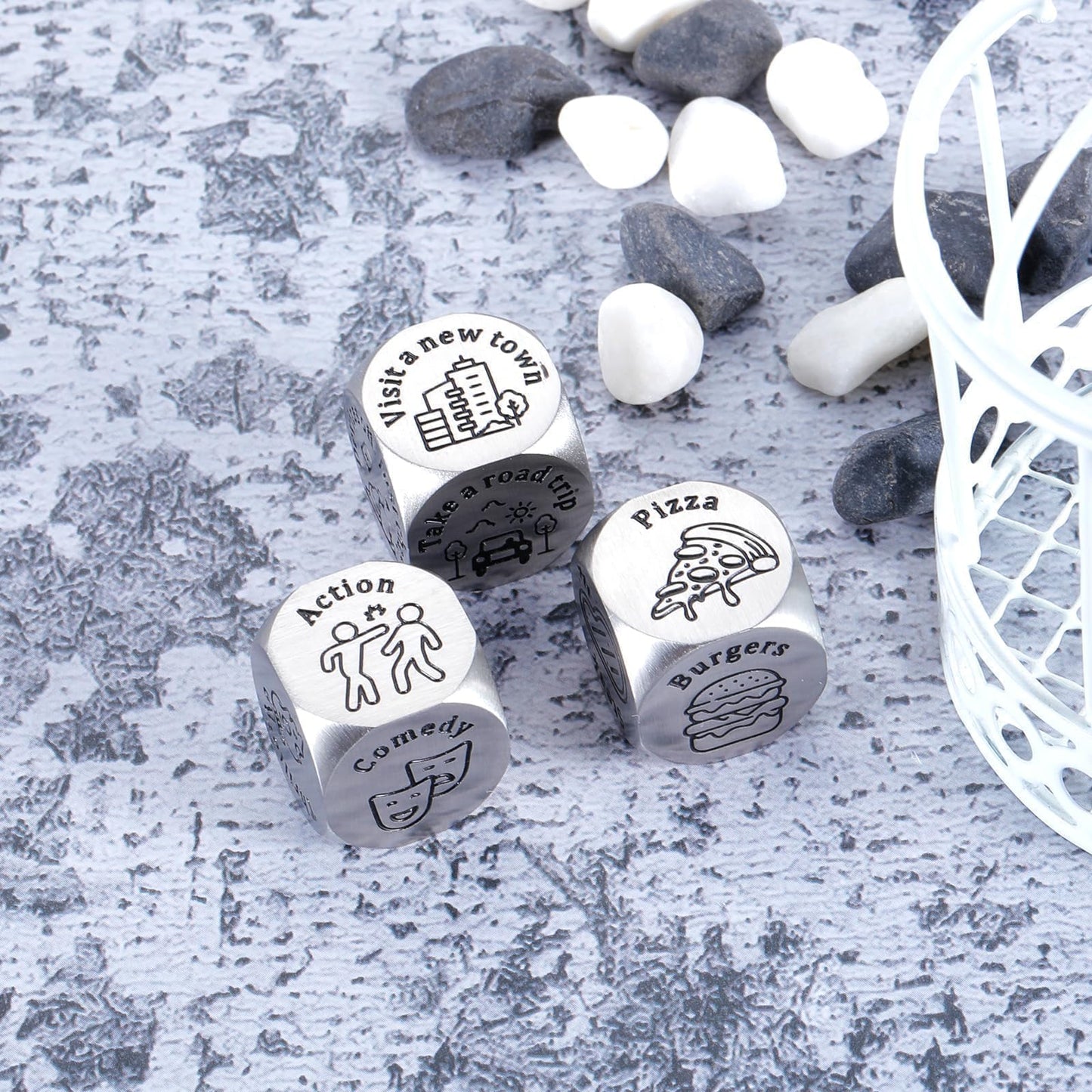 AMBREGRISSUN Food Decision Dice – Valentine’s Day Gifts for Him and Her | Funny Couple Gift Set