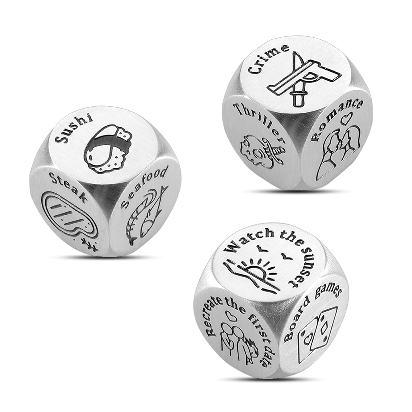 AMBREGRISSUN Food Decision Dice – Valentine’s Day Gifts for Him and Her | Funny Couple Gift Set