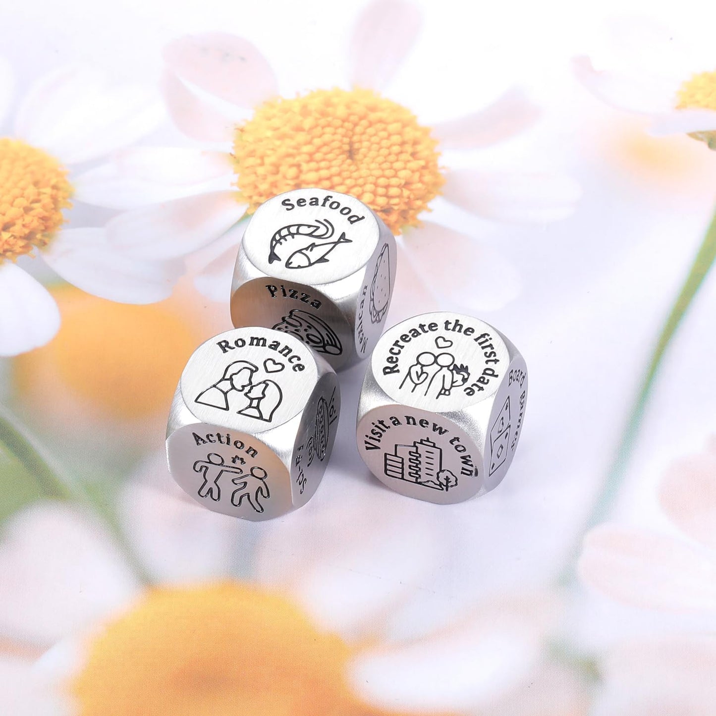 AMBREGRISSUN Food Decision Dice – Valentine’s Day Gifts for Him and Her | Funny Couple Gift Set