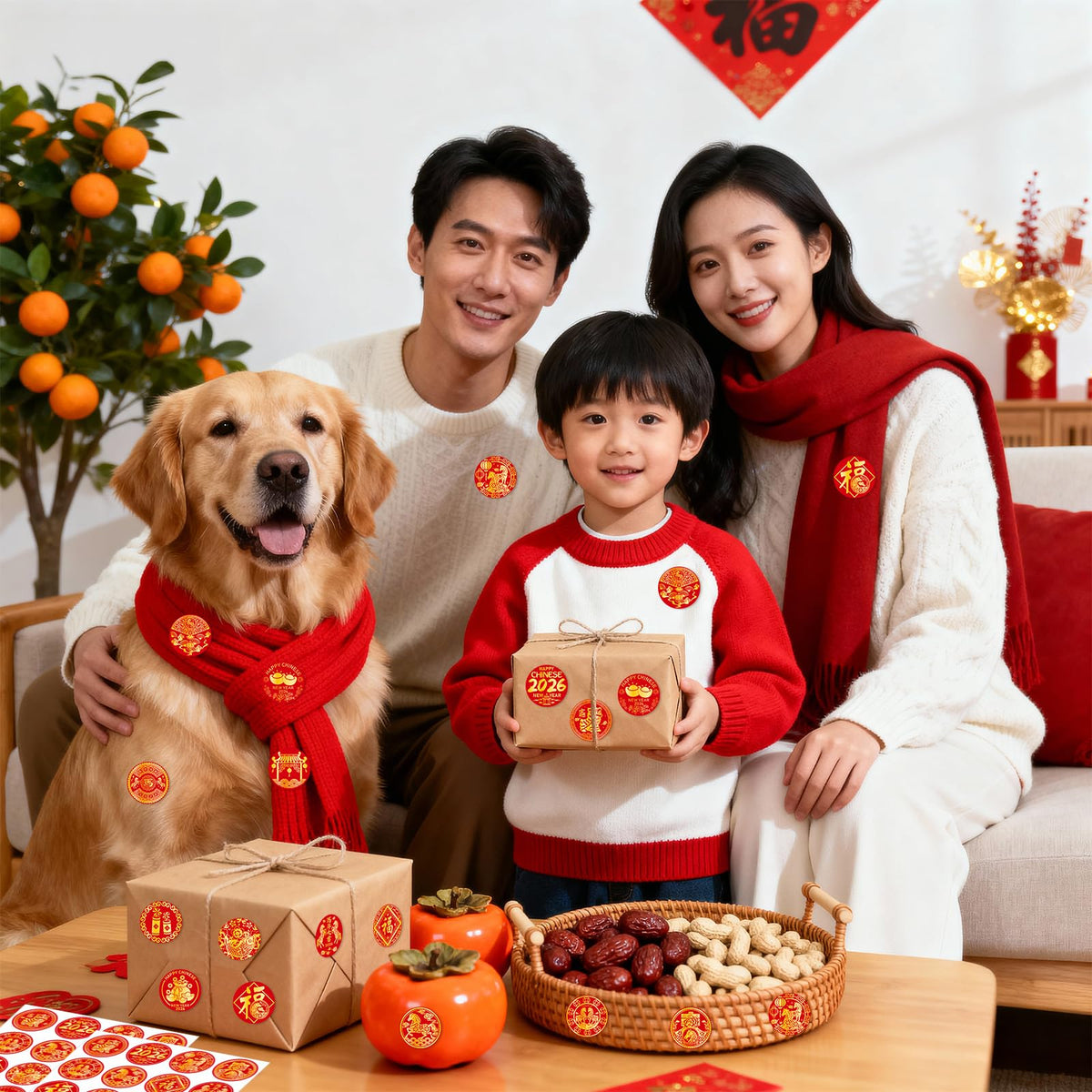 AMCEMIC 400Pcs Chinese New Year Stickers 2026 – Year of the Horse Round Labels 1.5-Inch