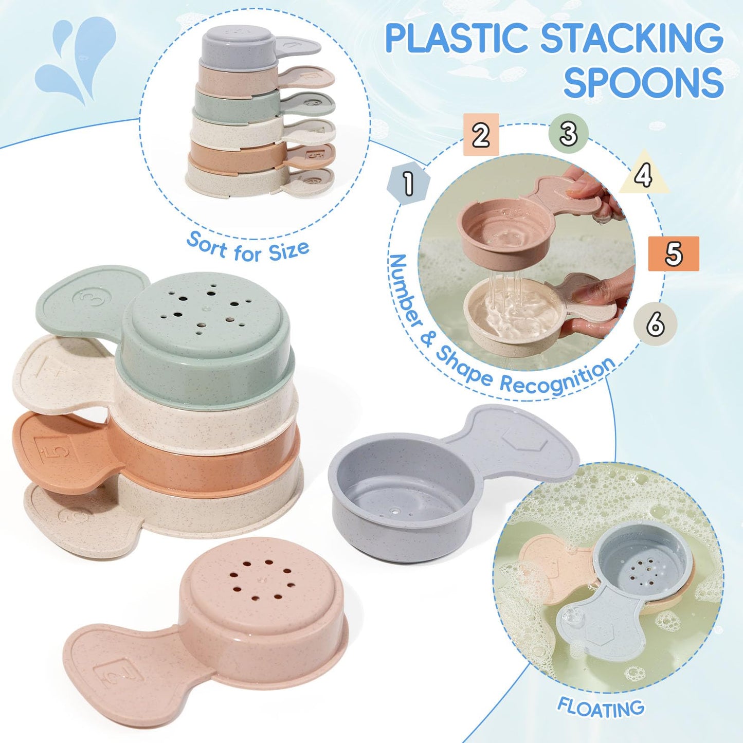 AMCHSURI Baby Bath Toys 16 Pack – Easy-Clean Silicone & Squeezable Toys for Babies 6-12 Months | Mold-Free Bath Toys for Toddlers 2-4