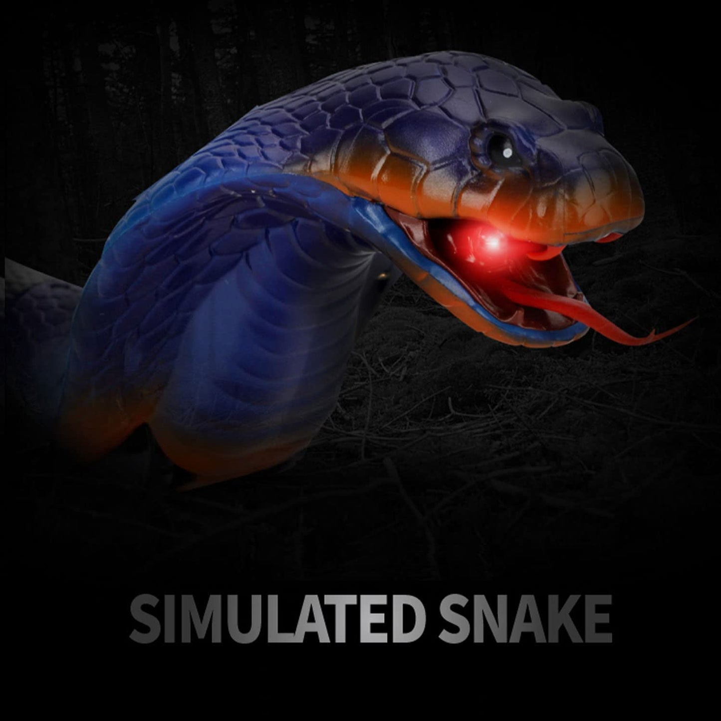 AMCHSURI Realistic RC Snakes - Rechargeable Blue Cobra Toy with Infrared Controller for Kids and Cats