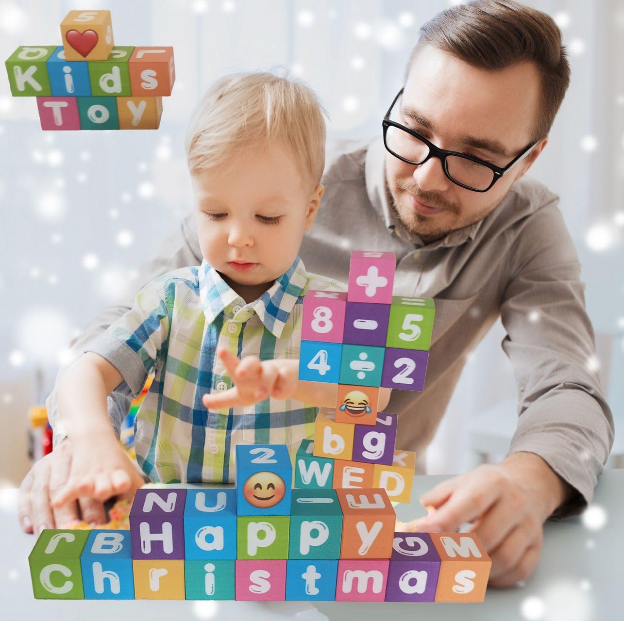 amdohai Portable Magnetic Letters Blocks | Alphabet & Numbers Learning Toy for Kids (36 Blocks, 8 Magnets Each)