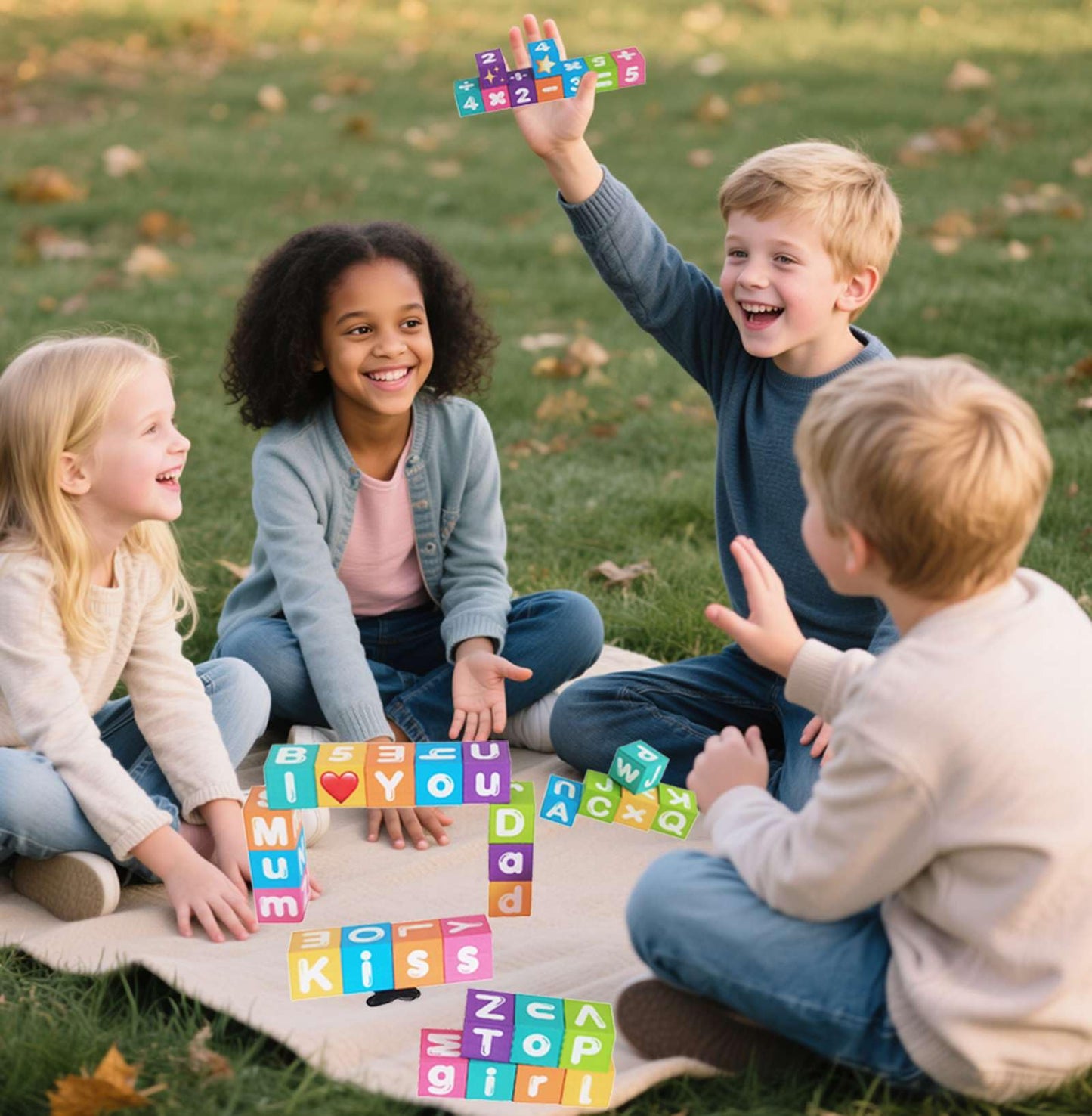 amdohai Portable Magnetic Letters Blocks | Alphabet & Numbers Learning Toy for Kids (36 Blocks, 8 Magnets Each)