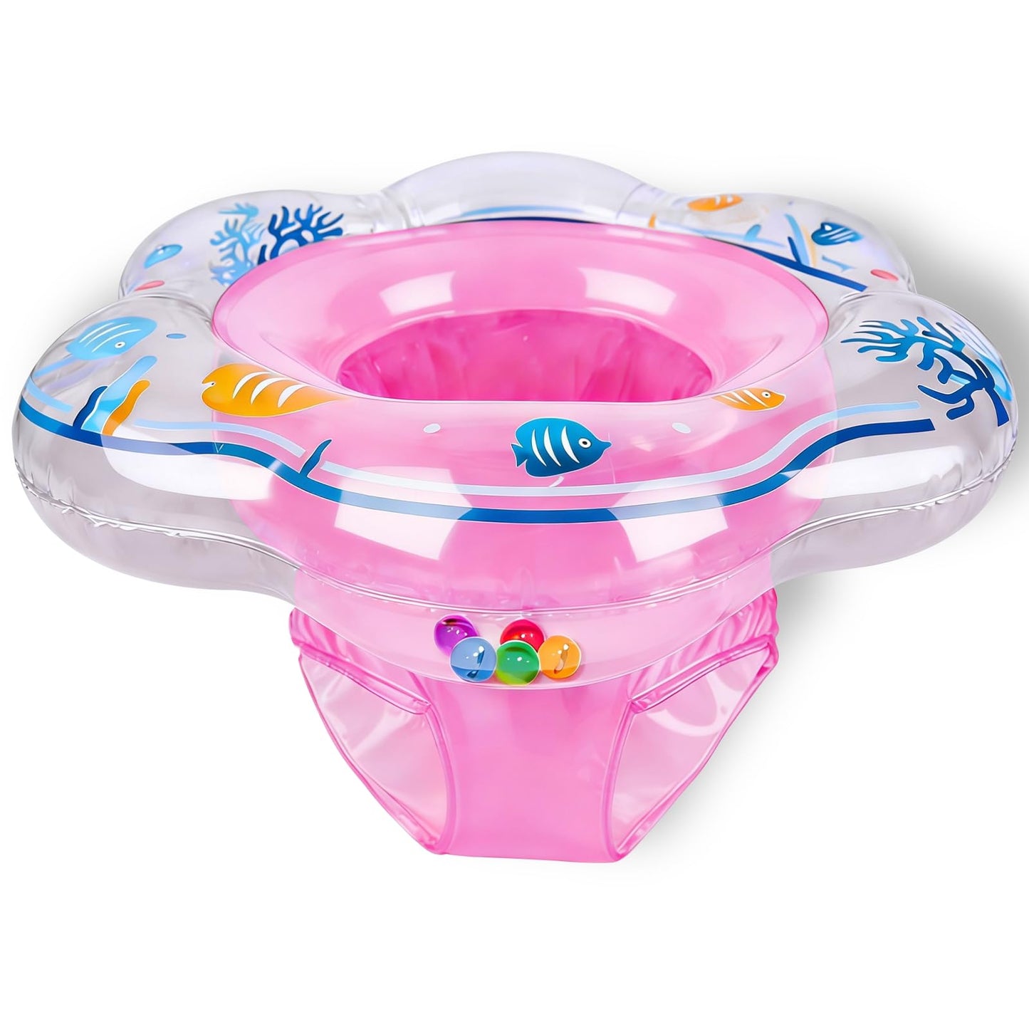 AMENON Baby Pool Float with Double Airbag Safety Seat – 6-12 Months