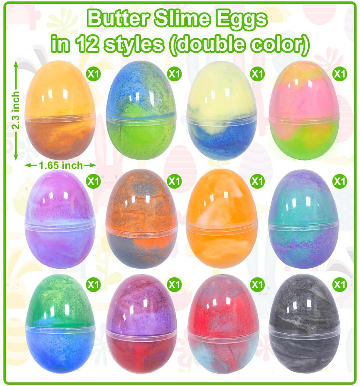 AMENON 12-Pack Easter Eggs Butter Slime — Fidget Toys for Easter Fun