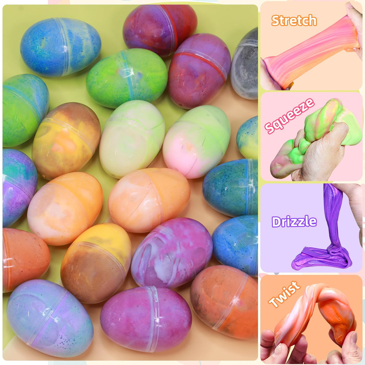 AMENON 12-Pack Easter Eggs Butter Slime — Fidget Toys for Easter Fun