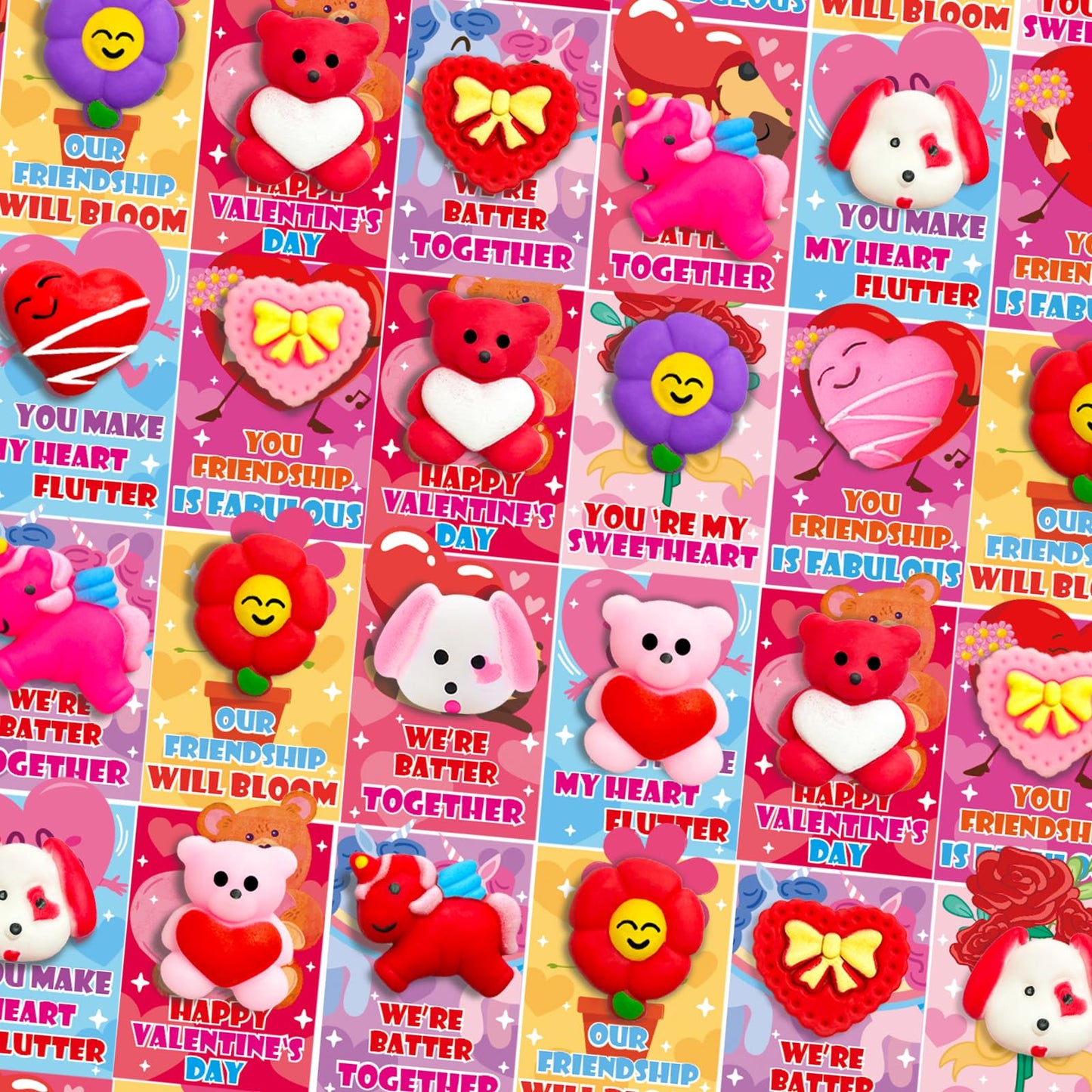 AMENON 28 Pack Valentines Day Gifts for Kids – Mochi Squishy Toys with Cards | Classroom Party Favors
