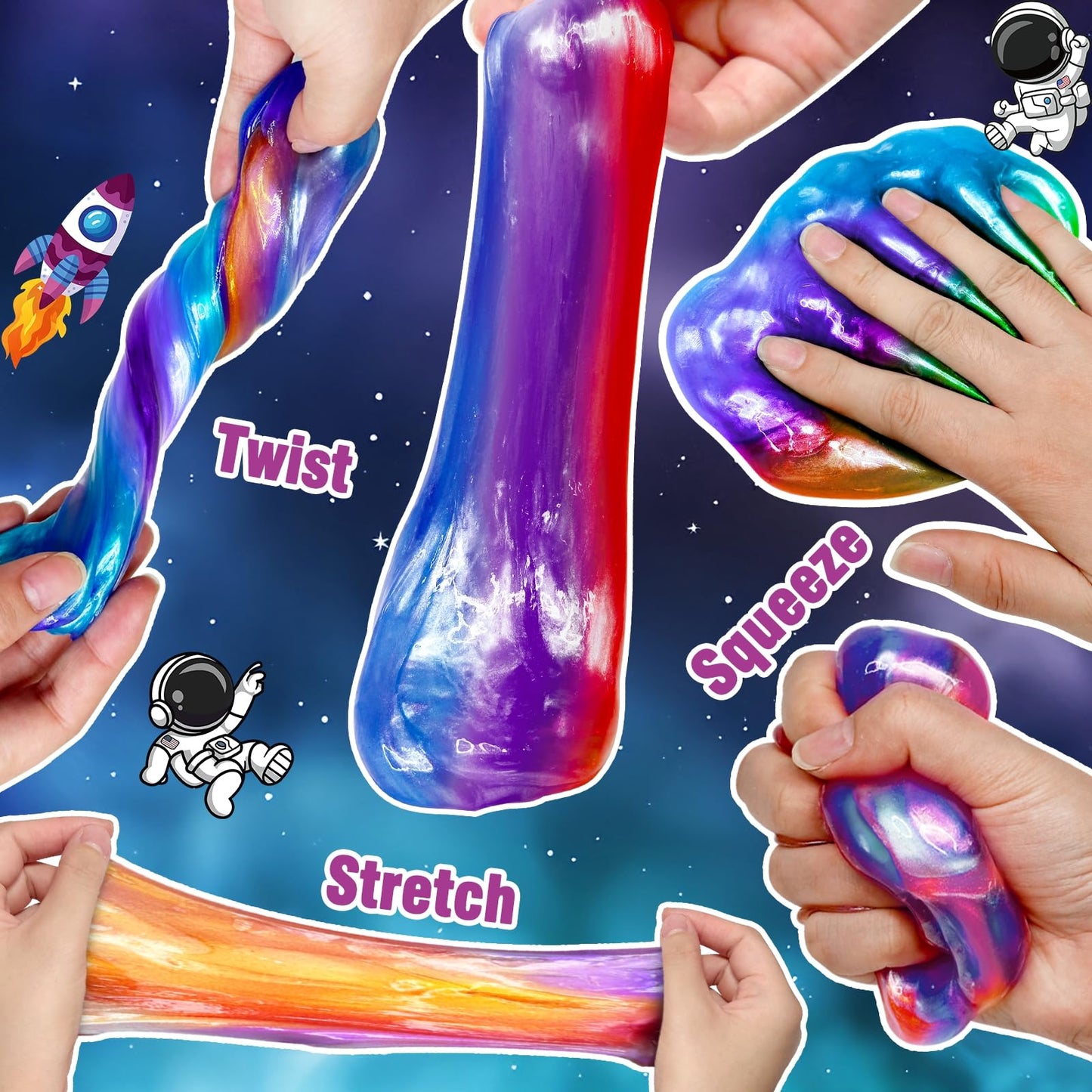 AMENON 28-Pack Galaxy Slime Gifts for Kids – Valentines & Classroom Prizes