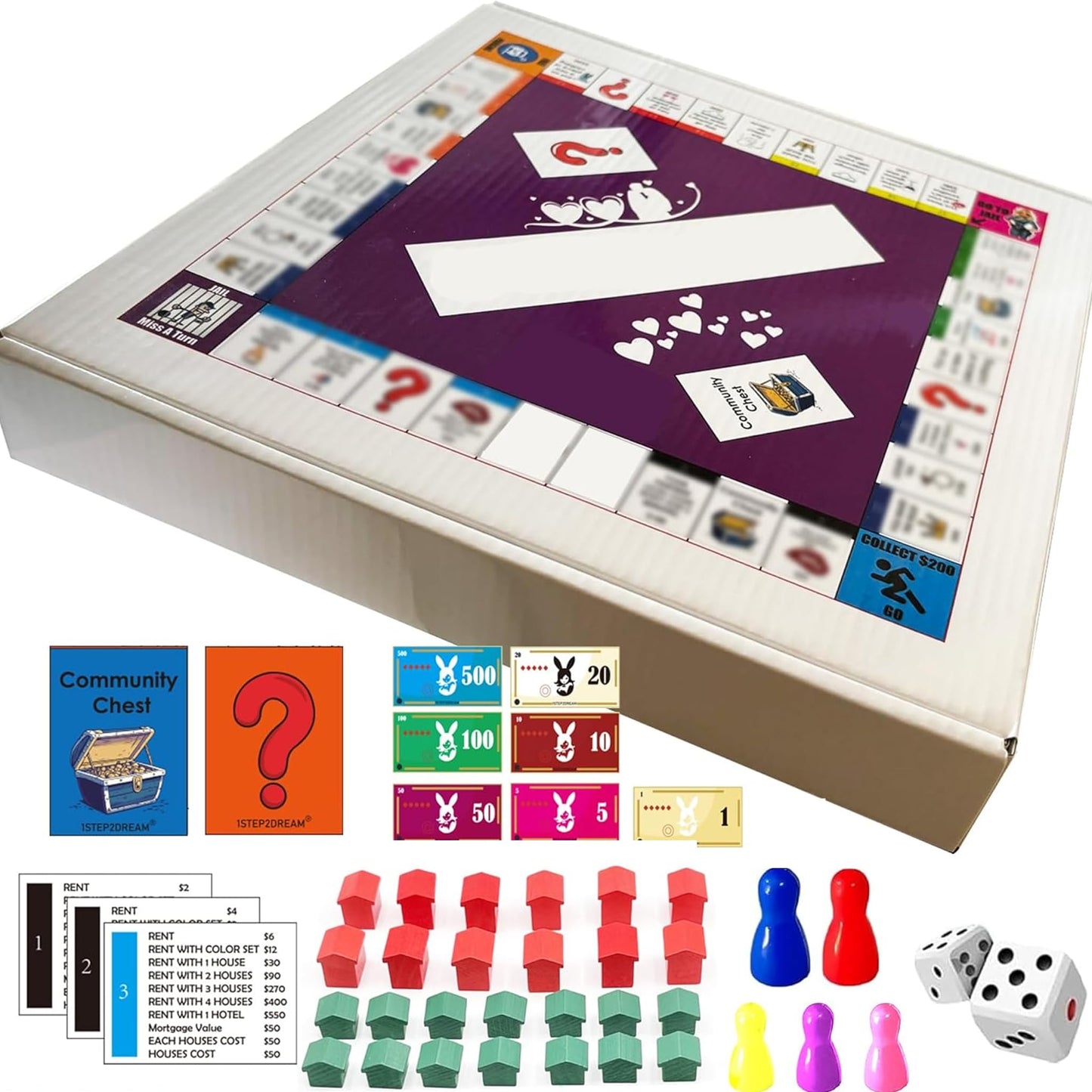 Amerbe Couple Opoly – Romantic Adult Board Game for Valentine’s Day & Date Nights