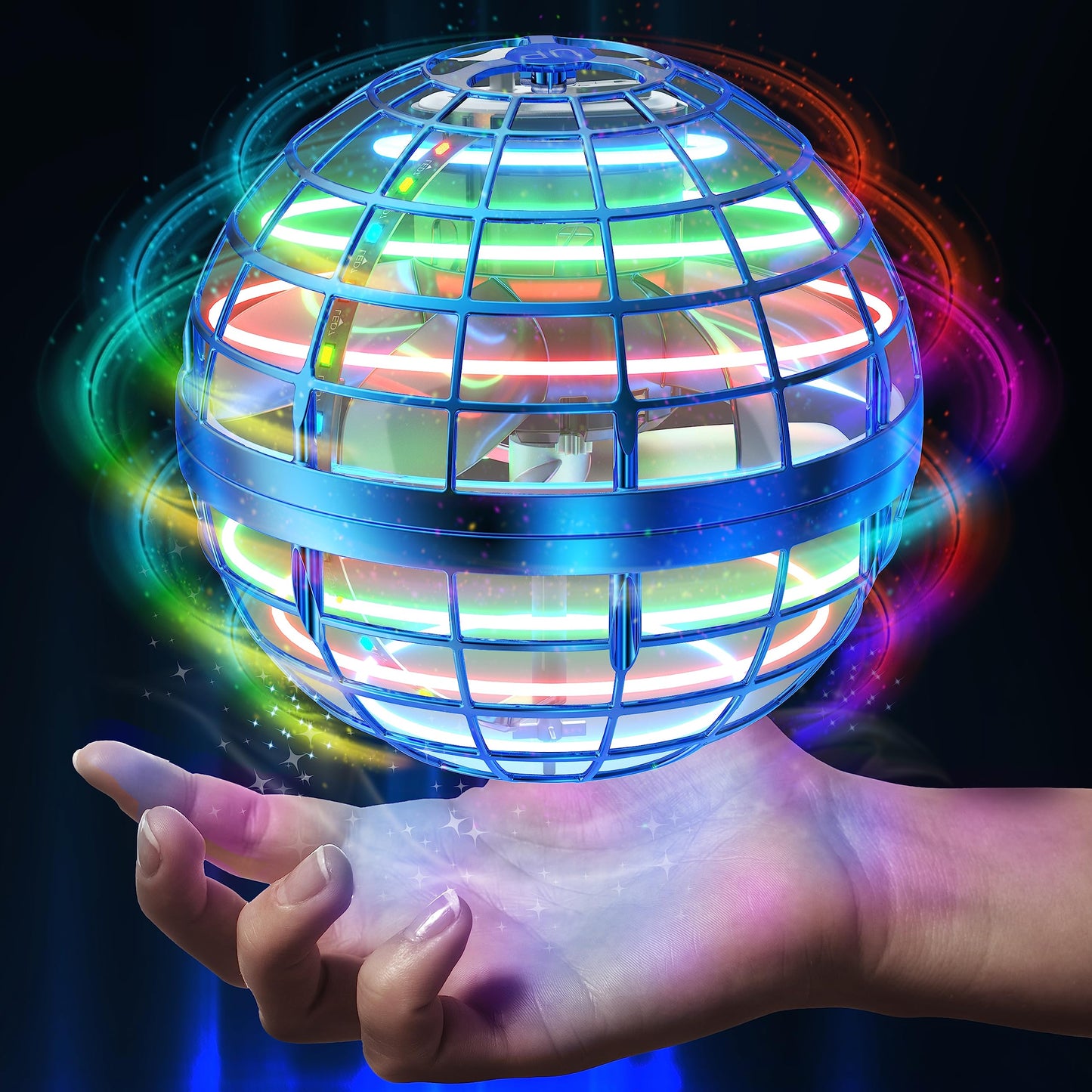 AMERFIST 2025 Flying Orb Ball Toy — Galactic Hover Boomerang with LED (Blue)