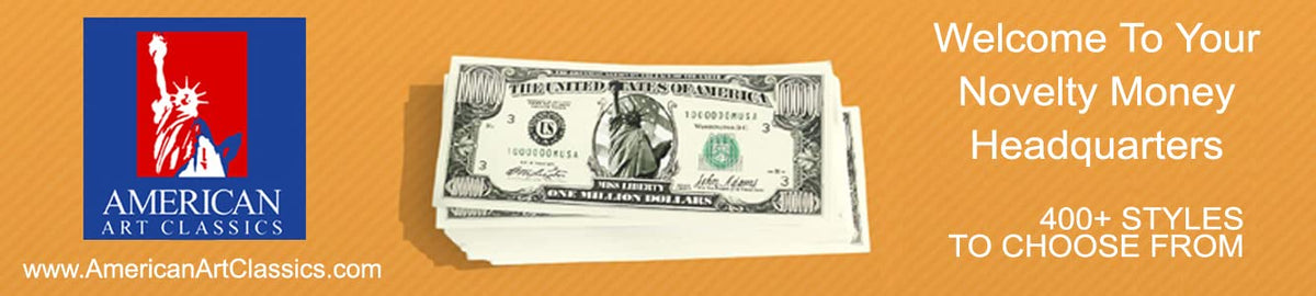 American Art Classics Pack of 50 Traditional Million Dollar Bills – Not Real Currency