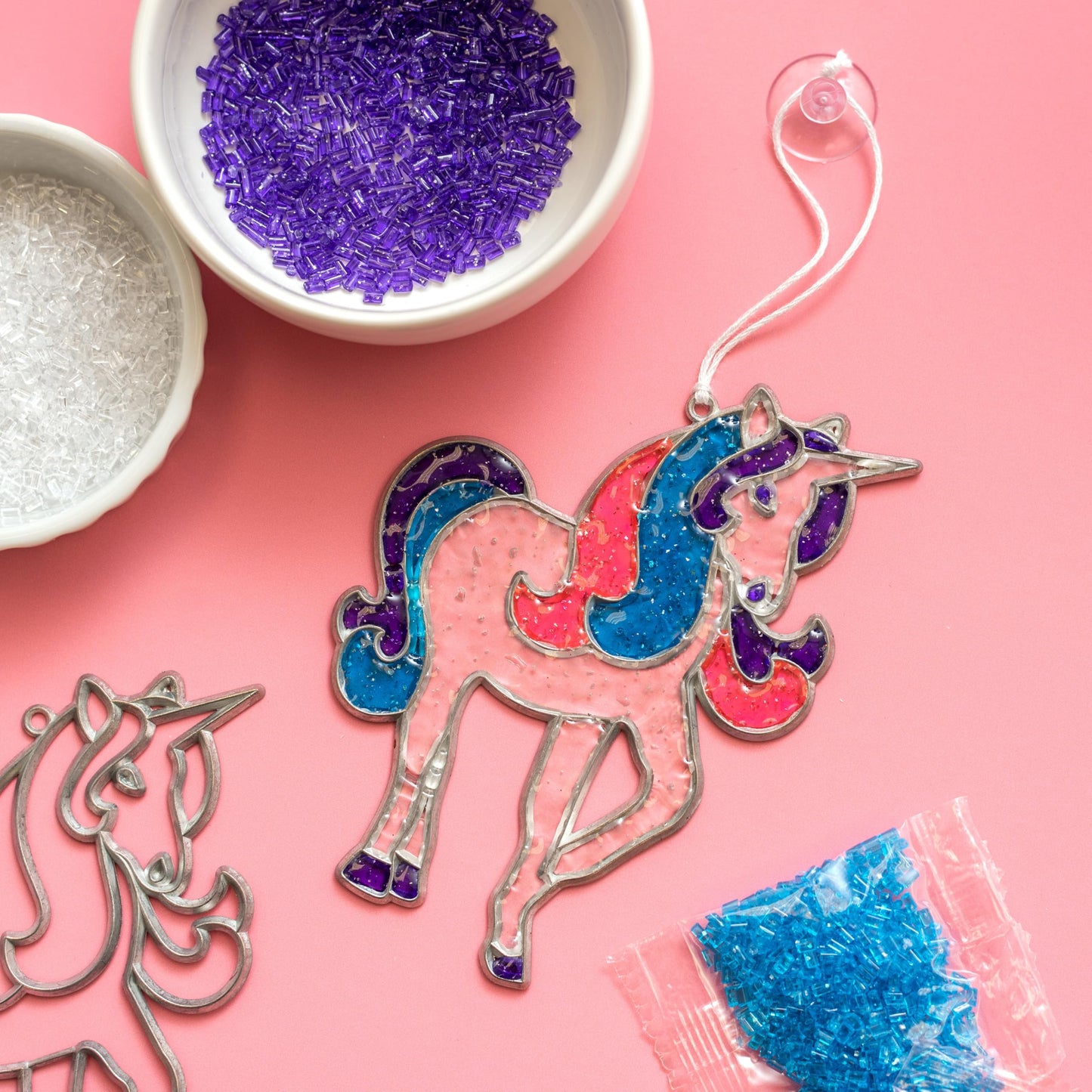 American Crafts Darice ColorBok Suncatcher Kit – Unicorn Frame, 5.5 in