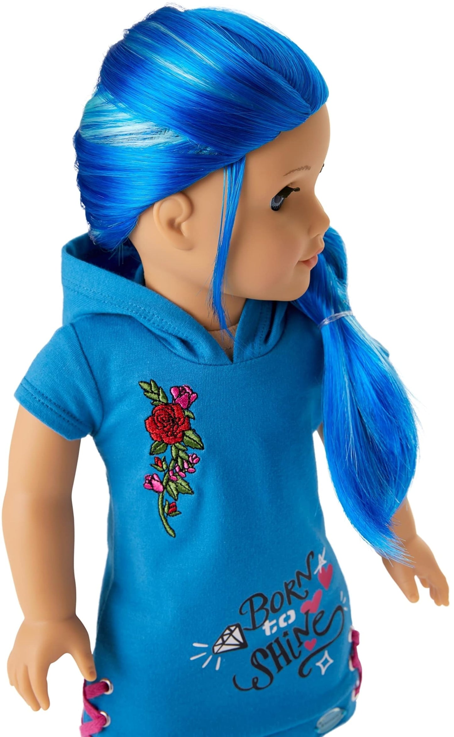 American Girl Truly Me 18-Inch Doll #90 – Blue Eyes, Long Blue Hair, Skater Dress + Book