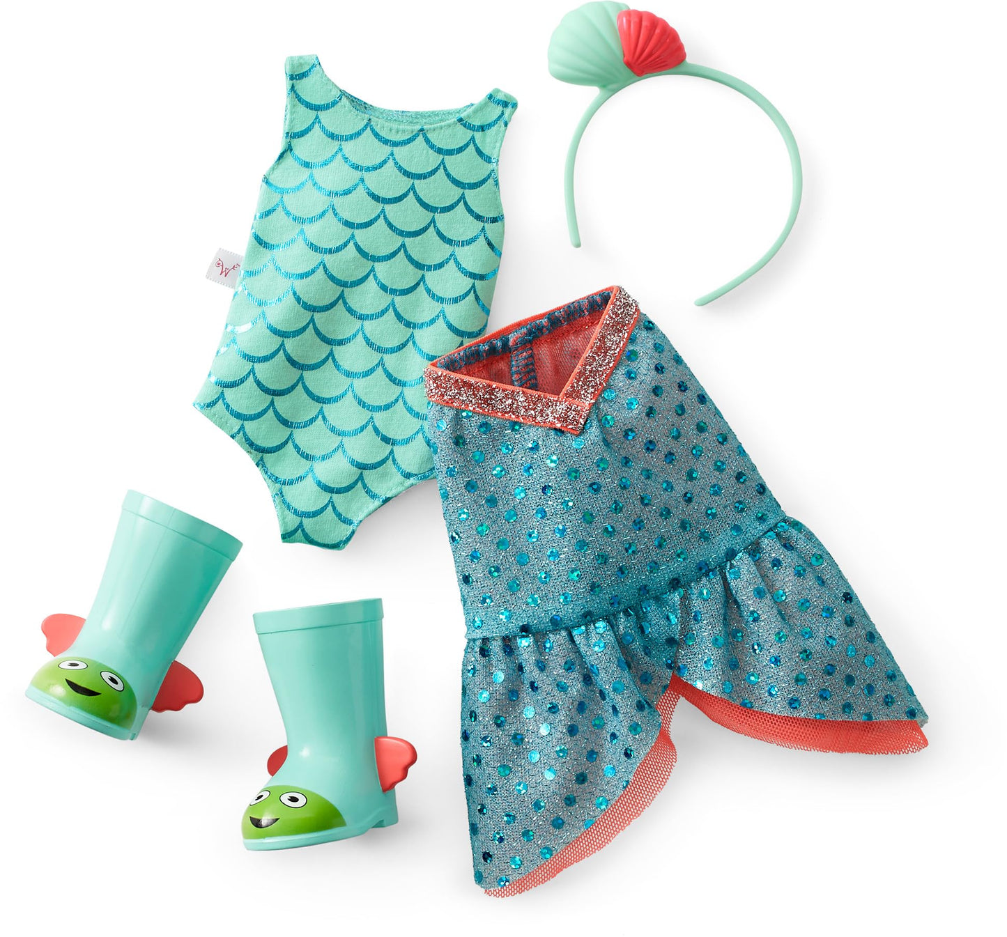 American Girl WellieWishers Camille Doll 14.5-Inch — Blue Leotard, Mermaid Skirt, Headband & Boots
