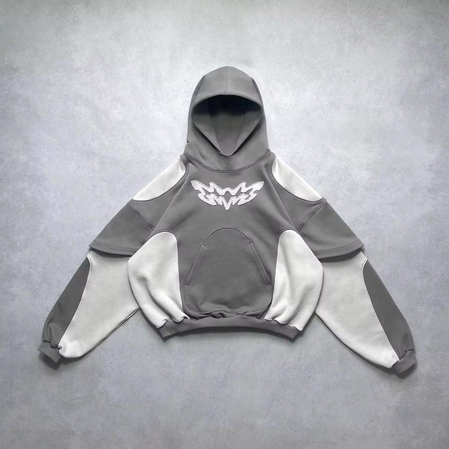 American Y2K Retro Contrast Street Hoodie