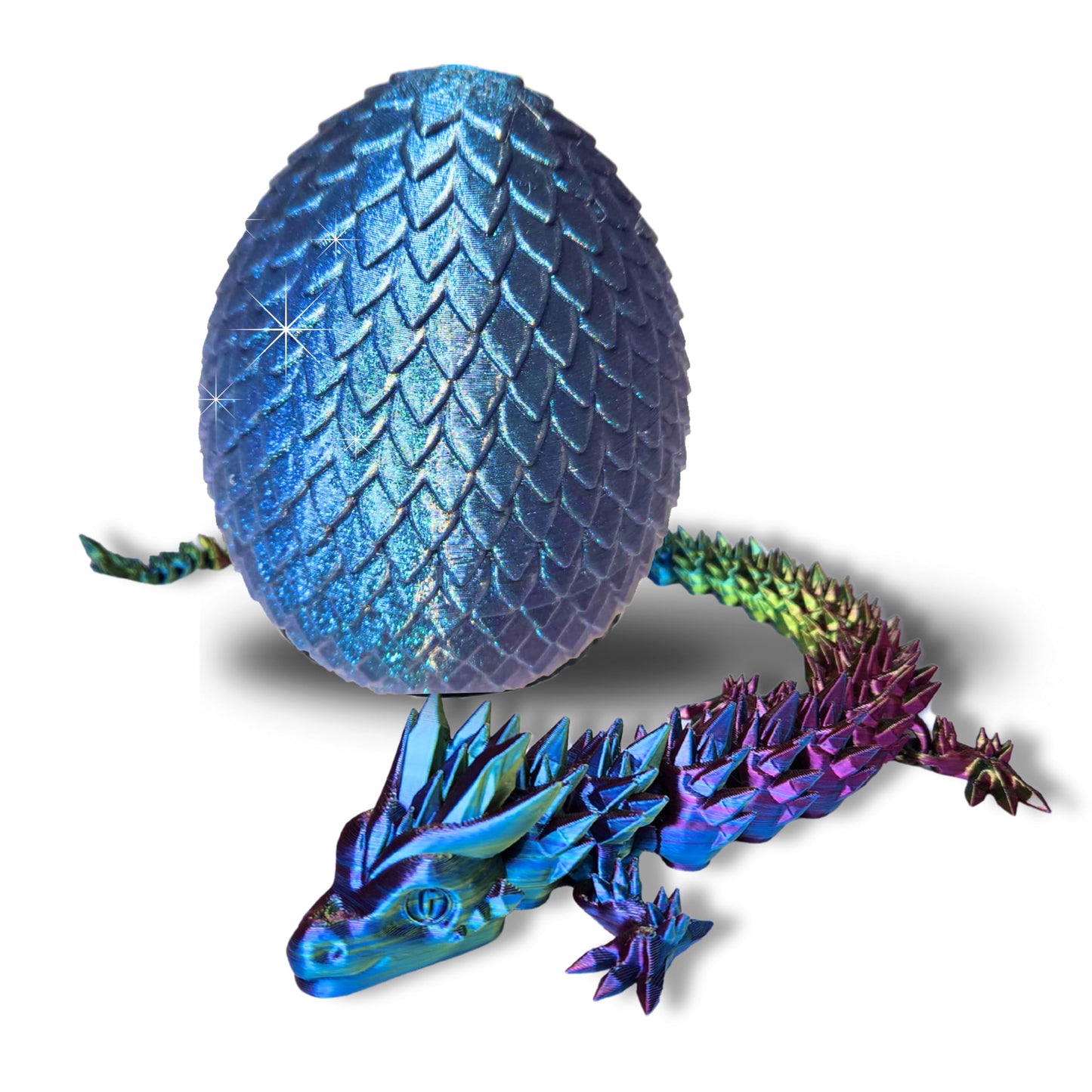 Amerimaker 20-inch Articulated 3D Printed Dragon – Color-Changing Fidget Figurine | Made in USA