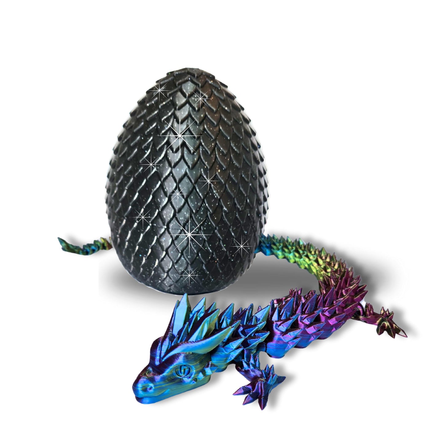 Amerimaker 20" Articulated Dragon – Color-Changing 3D Printed Fidget Figurine (USA Made)
