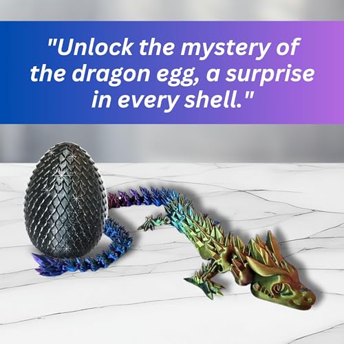 Amerimaker 20" Articulated Dragon – Color-Changing 3D Printed Fidget Figurine (USA Made)