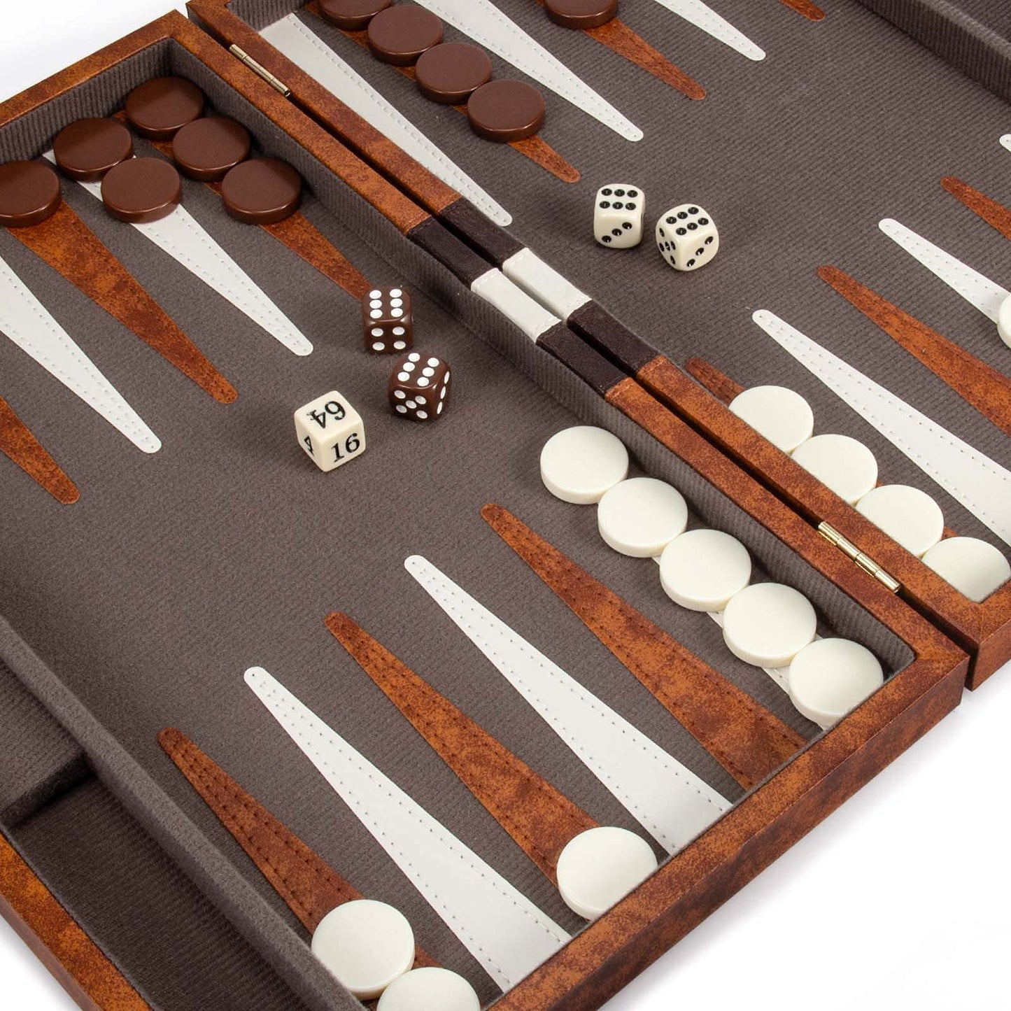 AMEROUS Backgammon Set 15-Inch Leather Case | Folding Travel Board for Adults & Kids