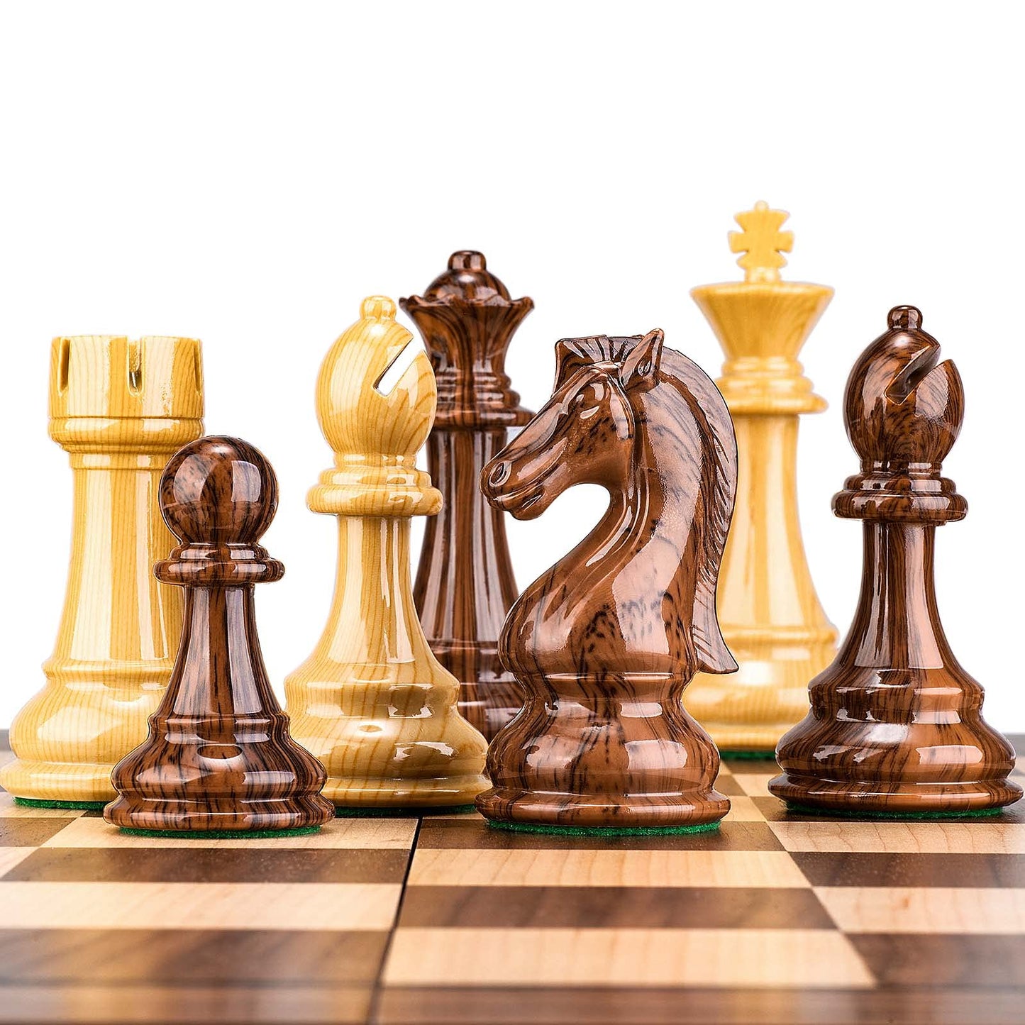 AMEROUS High Polymer Weighted Chess Pieces – 4.25" King, 2 Extra Queens | Gift Package | 34-Piece Tournament Set (Chess Pieces Only)
