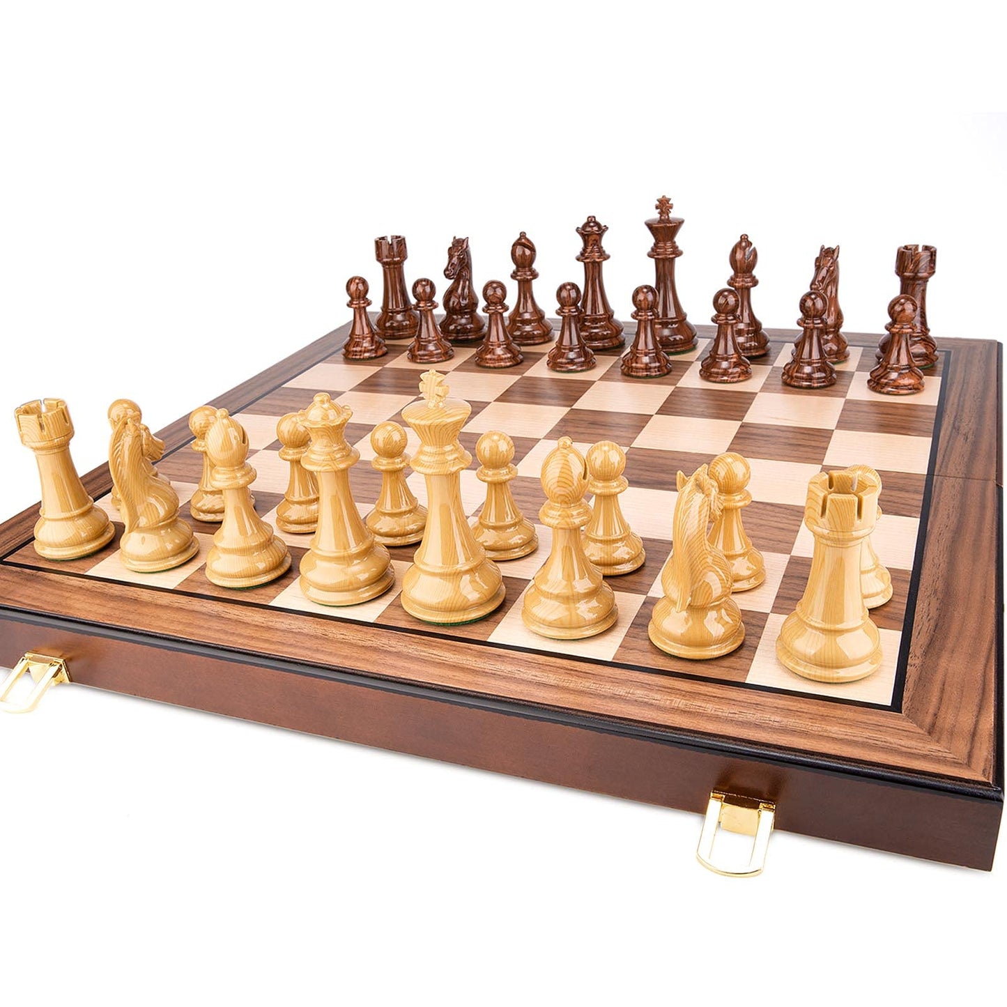 AMEROUS High Polymer Weighted Chess Pieces – 4.25" King, 2 Extra Queens | Gift Package | 34-Piece Tournament Set (Chess Pieces Only)