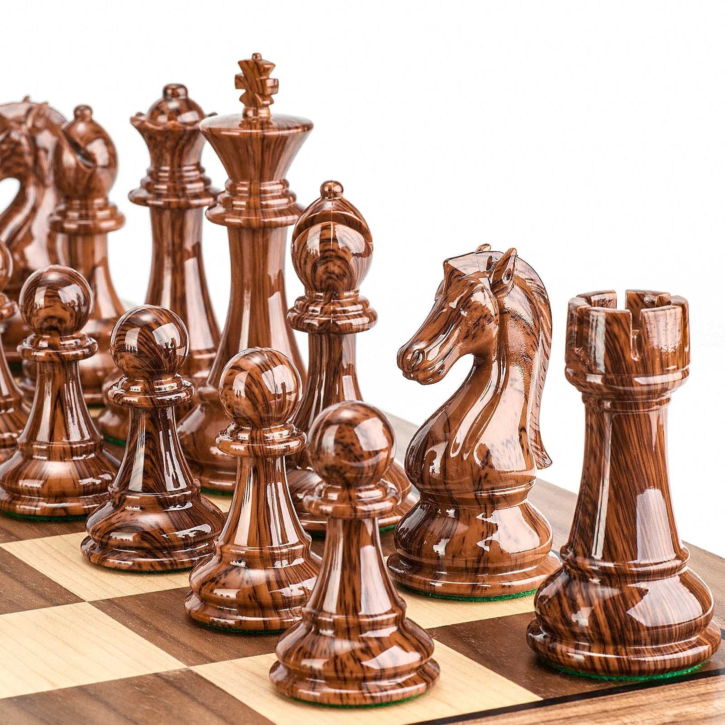 AMEROUS High Polymer Weighted Chess Pieces – 4.25" King, 2 Extra Queens | Gift Package | 34-Piece Tournament Set (Chess Pieces Only)