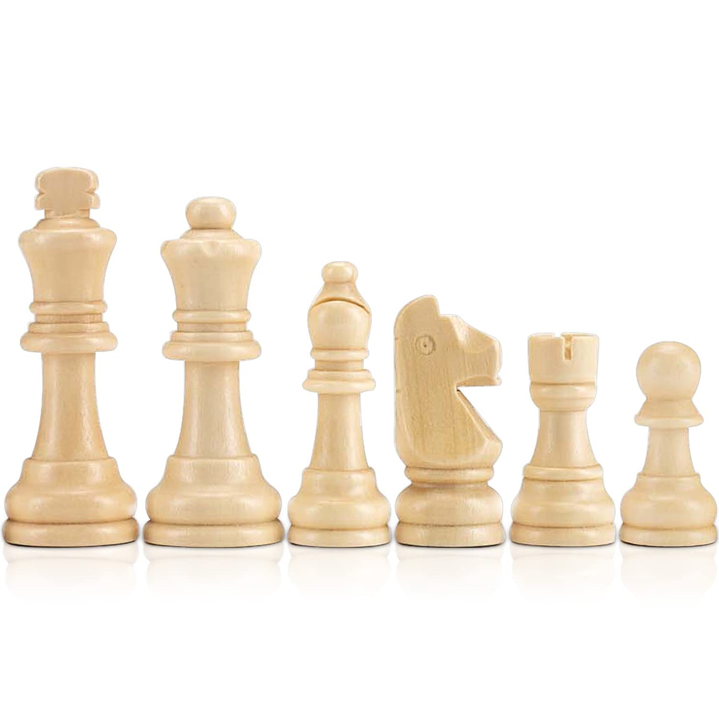 AMEROUS Staunton Wooden Chess Pieces Set – 3.15-Inch King, Storage Bag, Gift Box