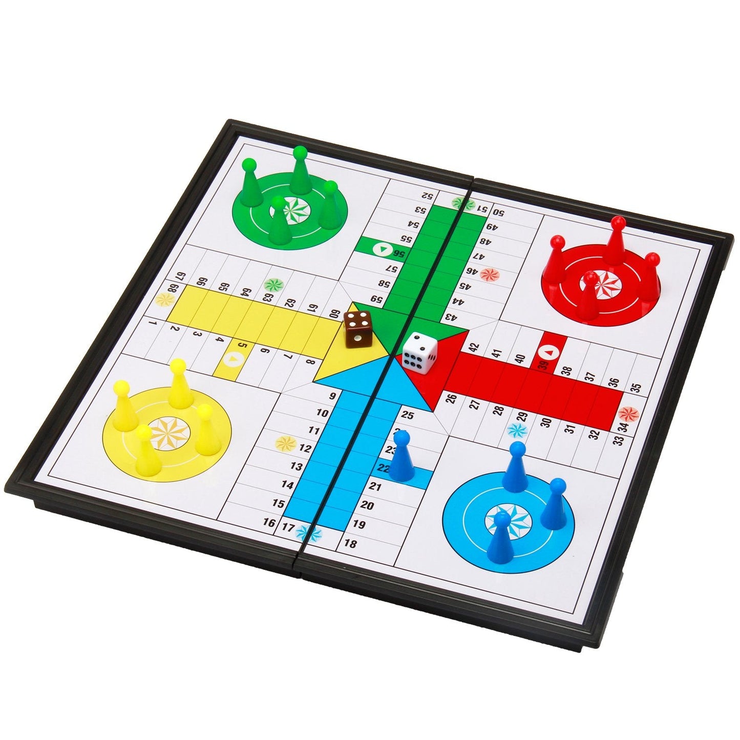 Amerous 10-Inch Folding Magnetic Ludo Go Board Set | Travel-Friendly Family Game