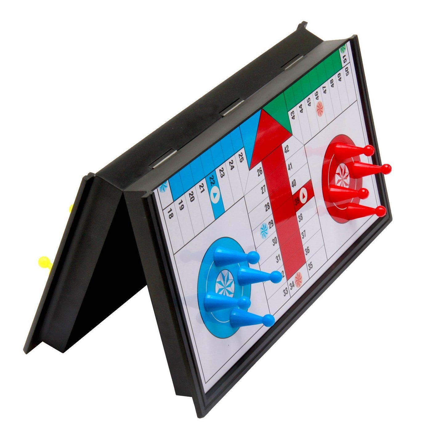 Amerous 10-Inch Folding Magnetic Ludo Go Board Set | Travel-Friendly Family Game