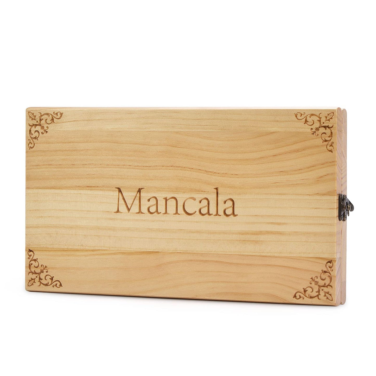 AMEROUS Wooden Mancala Board Game Set – Upgraded Large Size, 72+8 Glass Stones, Folding Board, Gift Package
