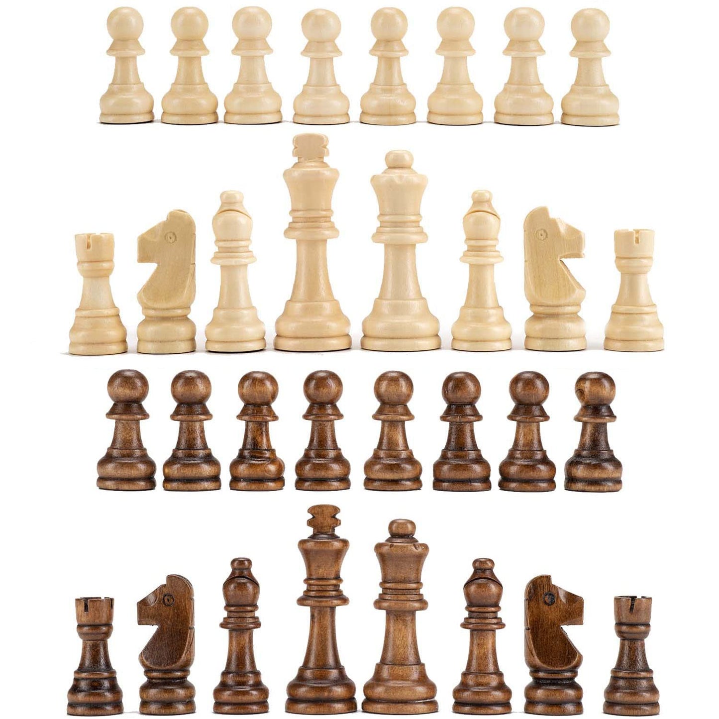 AMEROUS Staunton Wooden Chess Pieces Set – 3.15-Inch King, Storage Bag, Gift Box