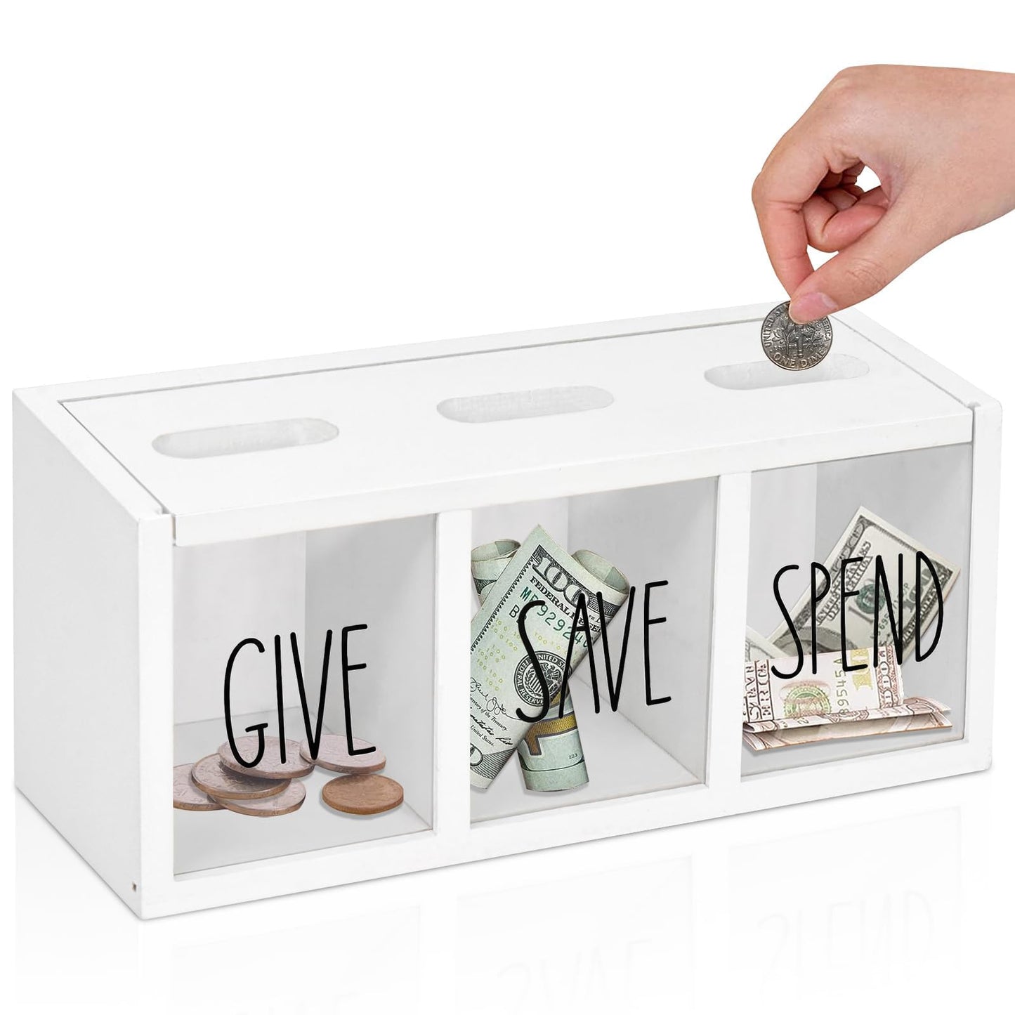 Ameuphercy Wooden Piggy Bank – Visualized Saving Box for Kids & Adults