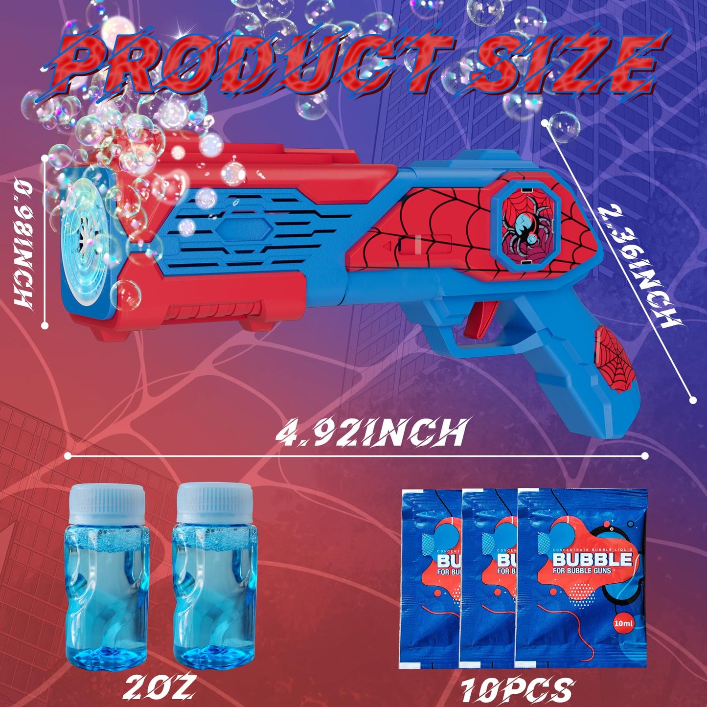 Amiabling Spider-Bubble Gun for Kids – 12 Nozzles, 10,000+ Bubbles/Min, Outdoor Toy