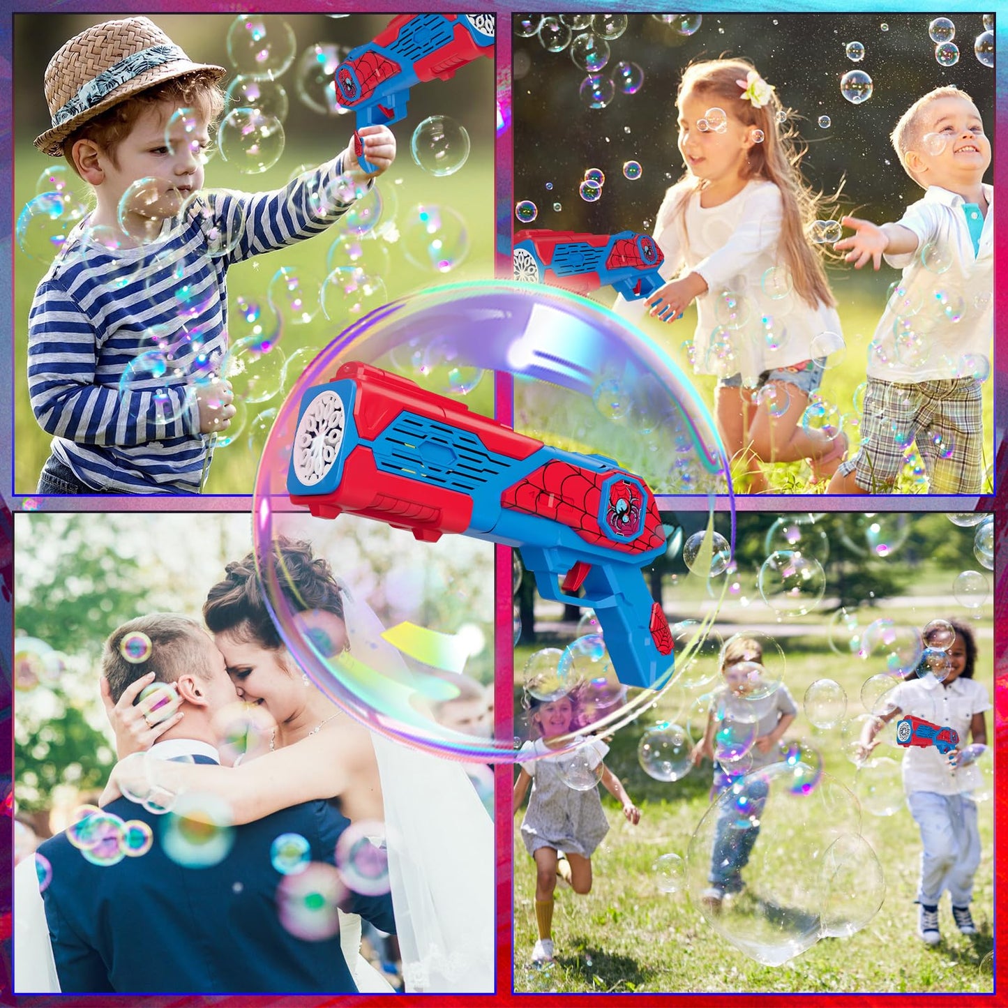 Amiabling Spider-Bubble Gun for Kids – 12 Nozzles, 10,000+ Bubbles/Min, Outdoor Toy