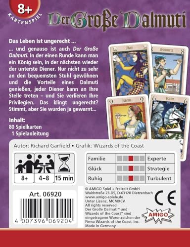 AMIGO 6920 The Great Dalmuti Card Game – Quick Round Social Card Game for 4–8 Players