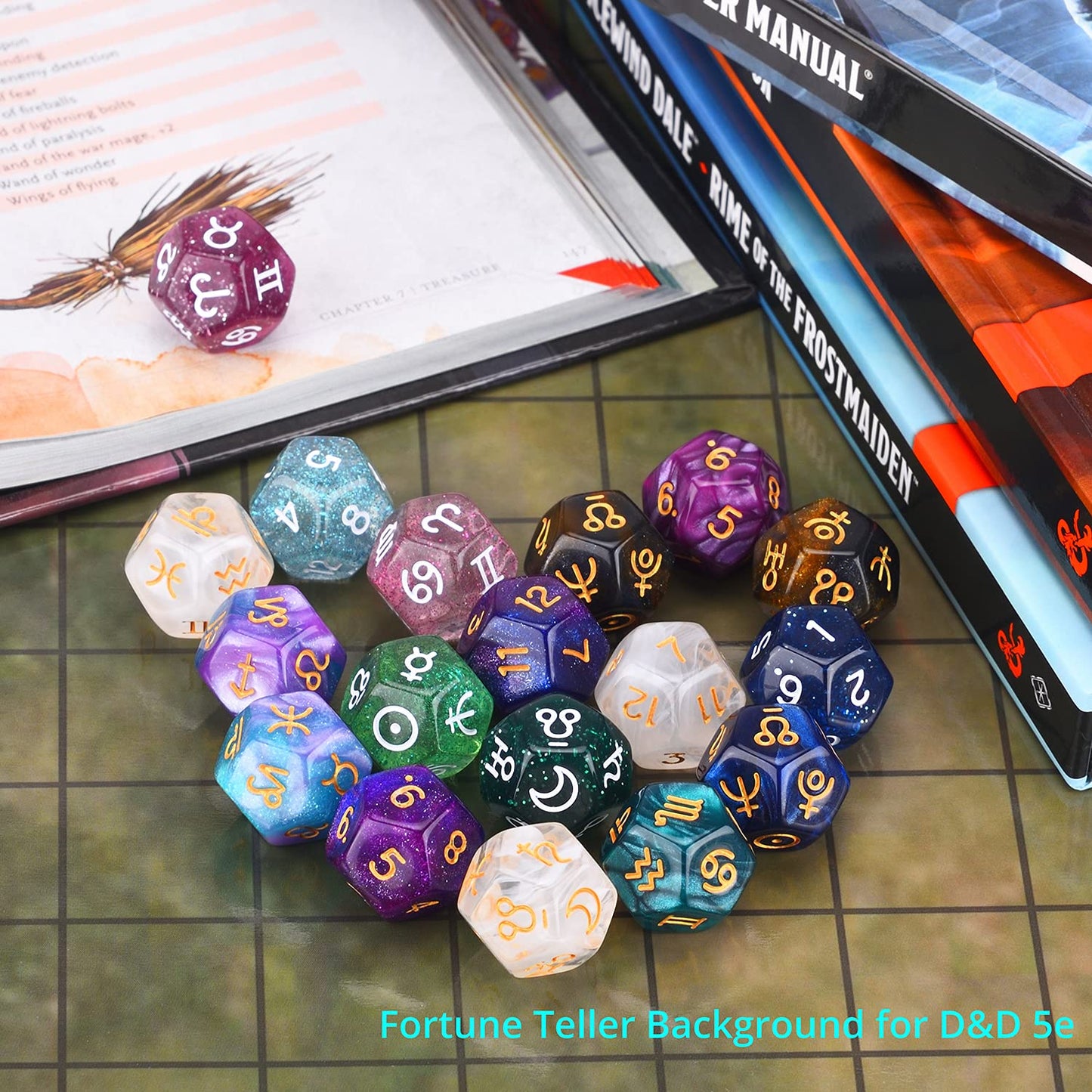 Amiven 6 Sets Astrology Dice – 12-Sided Divination Tool (Signs & Planets)
