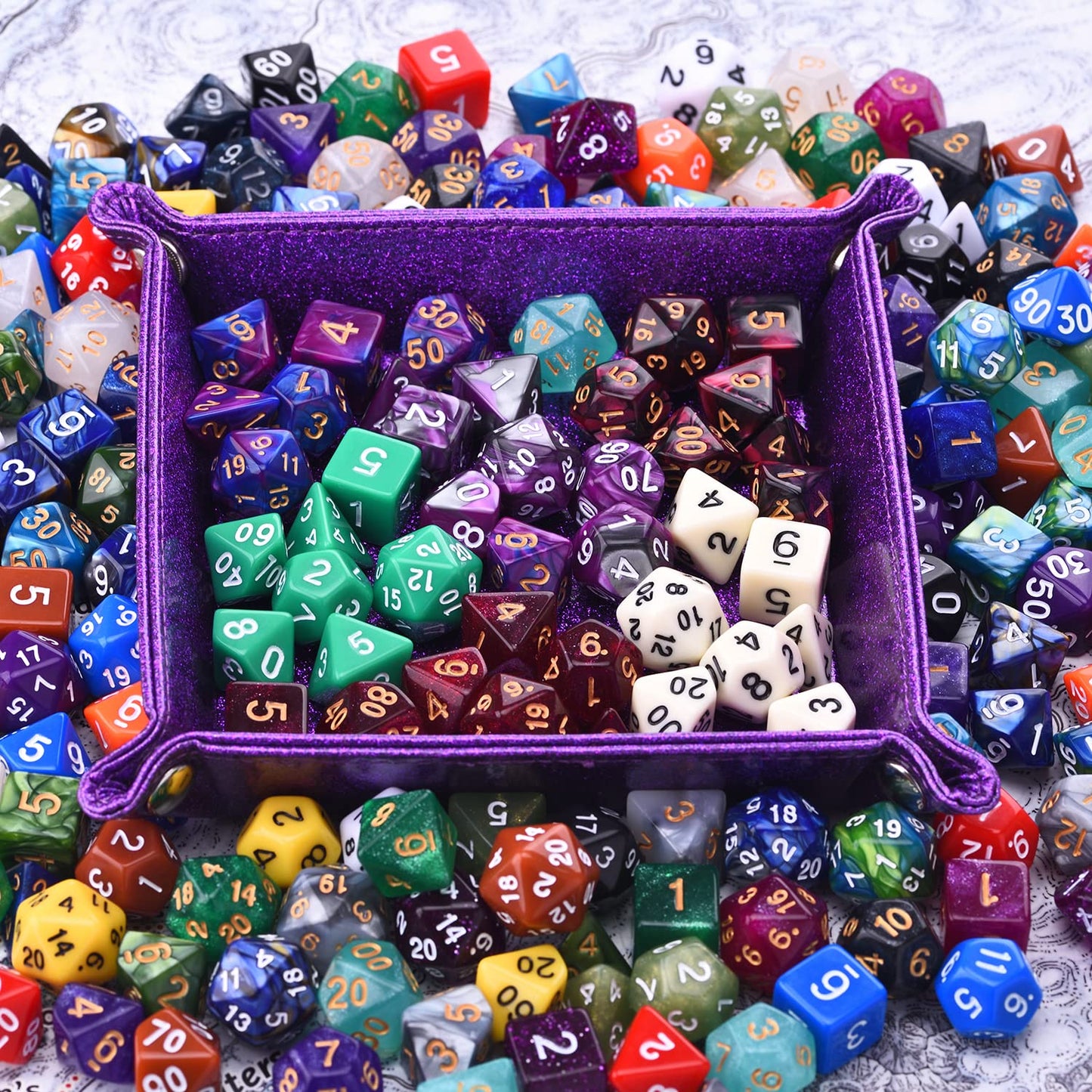 Amiven DND Dice Sets: 30x7 (210pcs) with Dragon Bag | Polyhedral RPG Dice