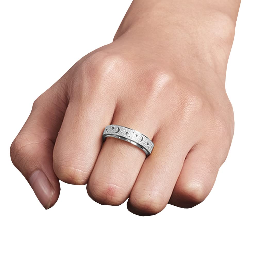 AmorArtSky Spinner Ring for Anxiety Relief – Unisex Titanium Fidget Ring