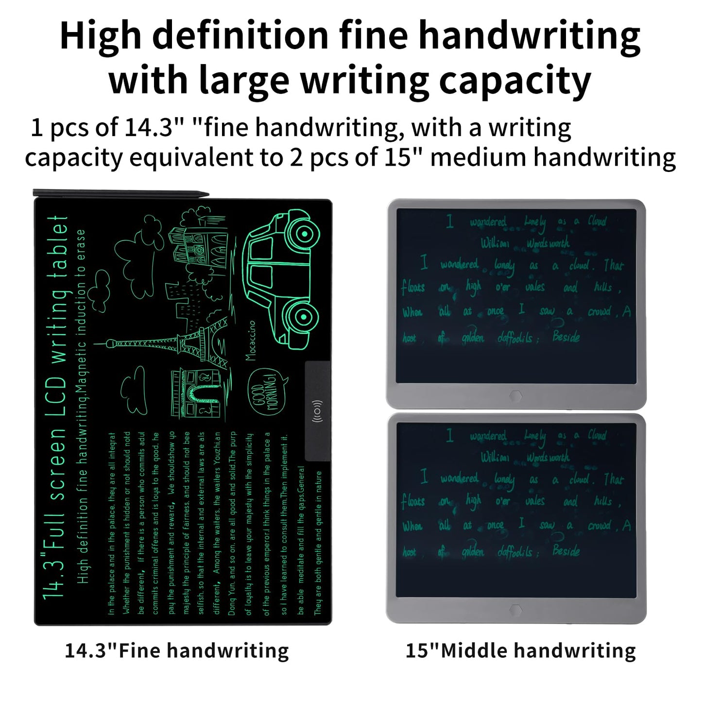 Amoretti Sonnet 14.3-Inch Writing Tablet | Ultra-Slim LCD Notepad