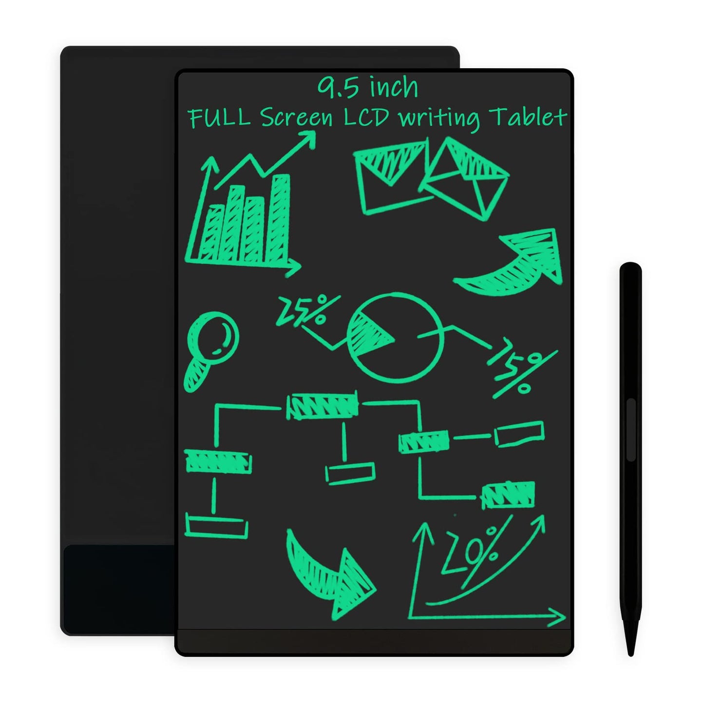 Amoretti Sonnet 9.5in LCD Writing Tablet – Reusable Erasable Scratchpad with Magnetic