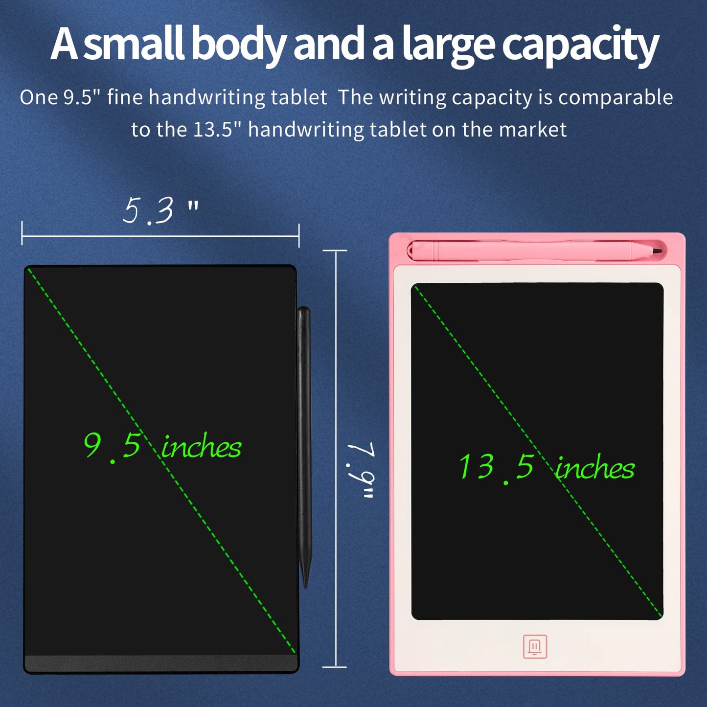 Amoretti Sonnet 9.5in LCD Writing Tablet – Reusable Erasable Scratchpad with Magnetic