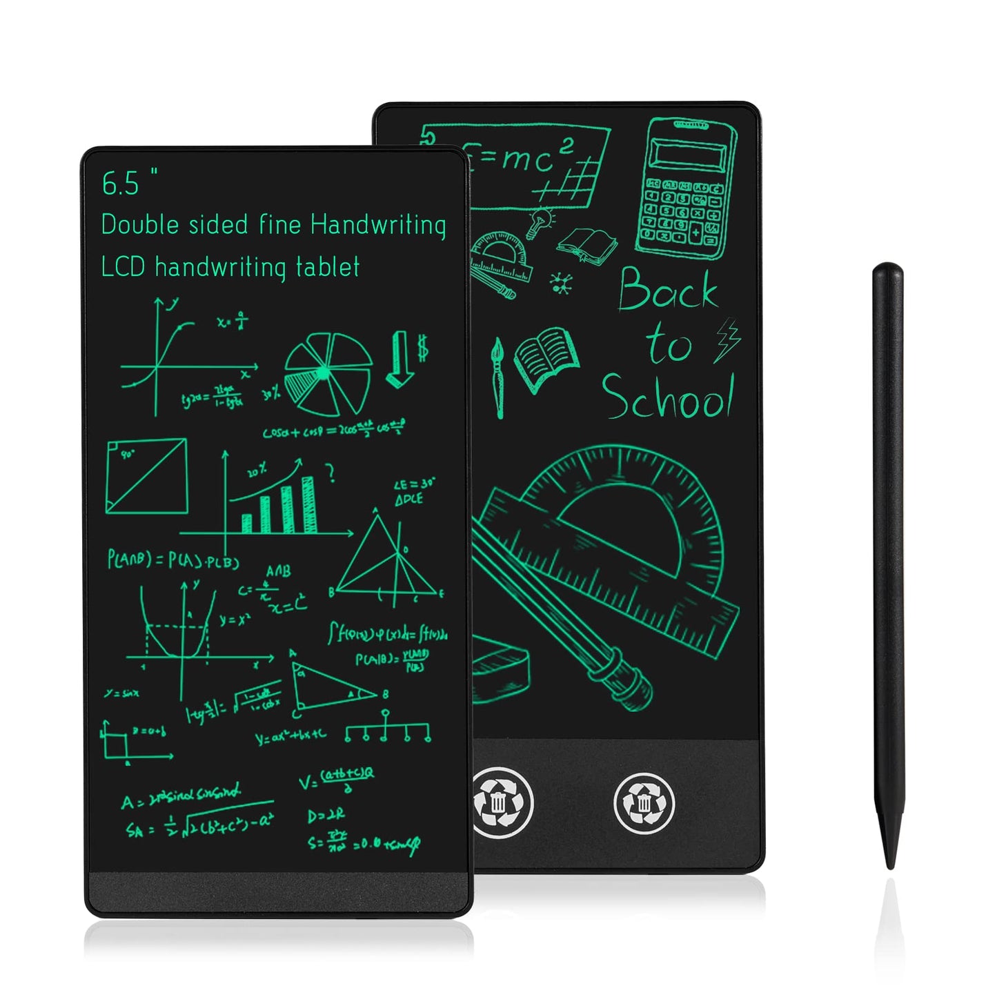 Amoretti Sonnet Mini LCD Writing Tablet – 6.5in Double-Sided Erasable Pad (Black)