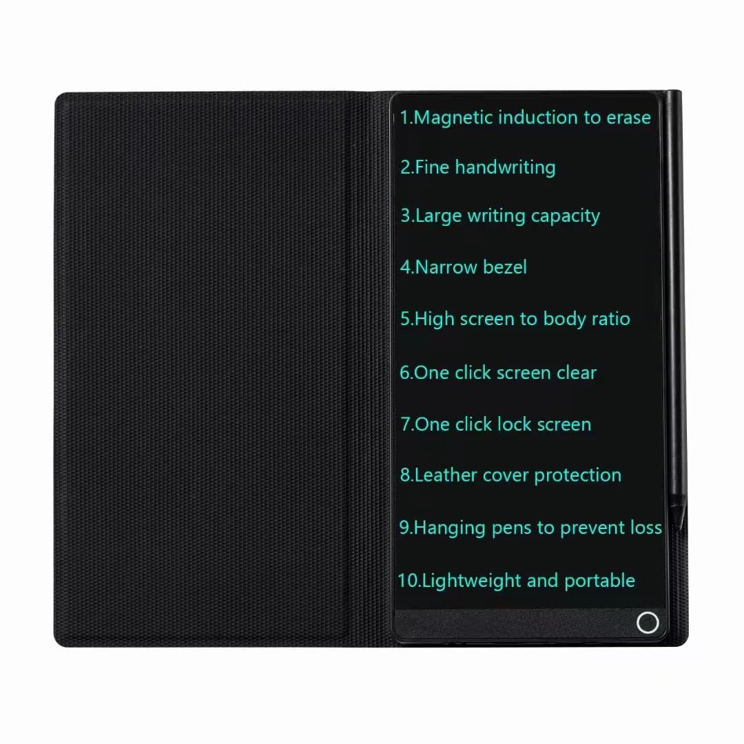 Amoretti Sonnet Mini LCD Writing Tablet – 6.5-inch Erasable Portable Pad with Leather Case
