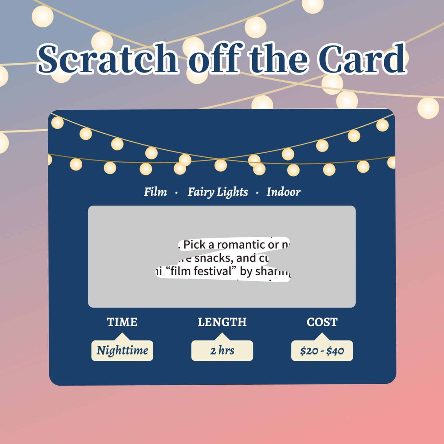 Amoroud 40 Scratch-Off Date Night Cards | Fun Couple Gift for Lovers, Valentines & Anniversaries