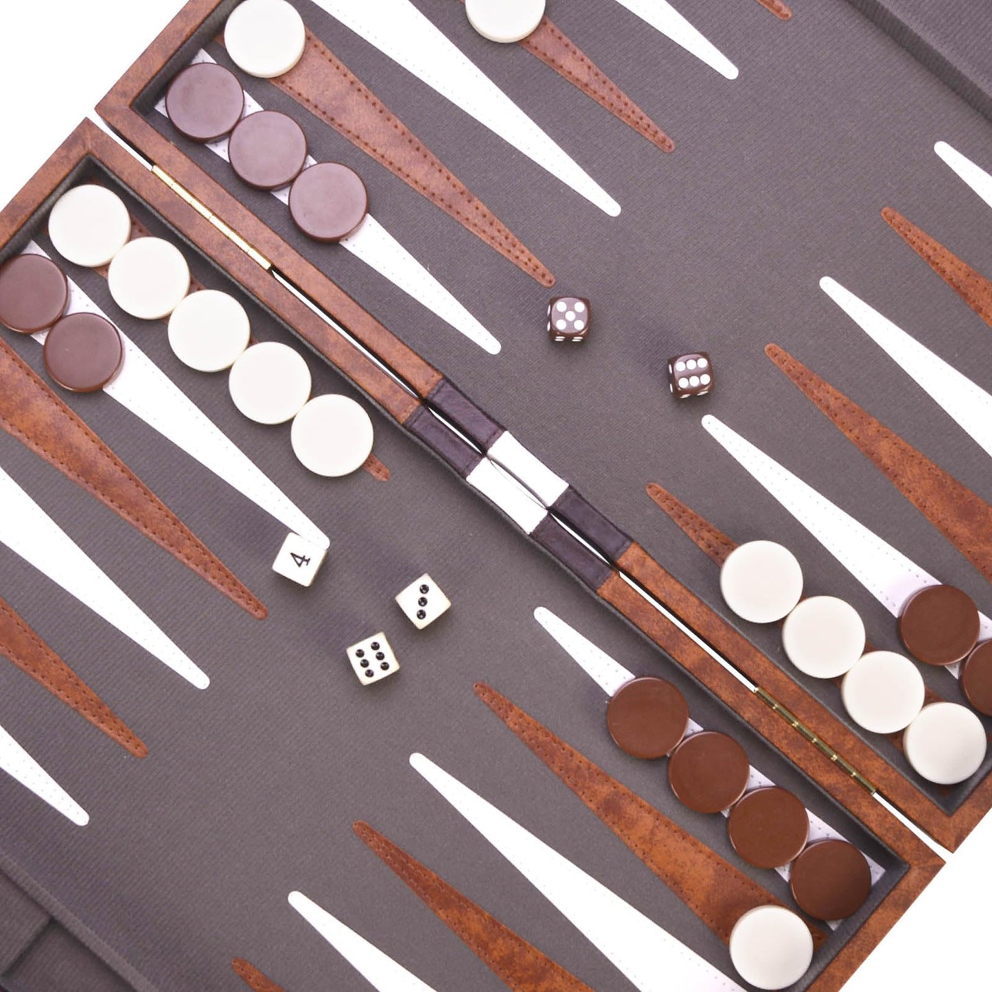 AMEROUS Backgammon Set 18-Inch with Leather Case | Portable Folding Board for Travel & Family Play