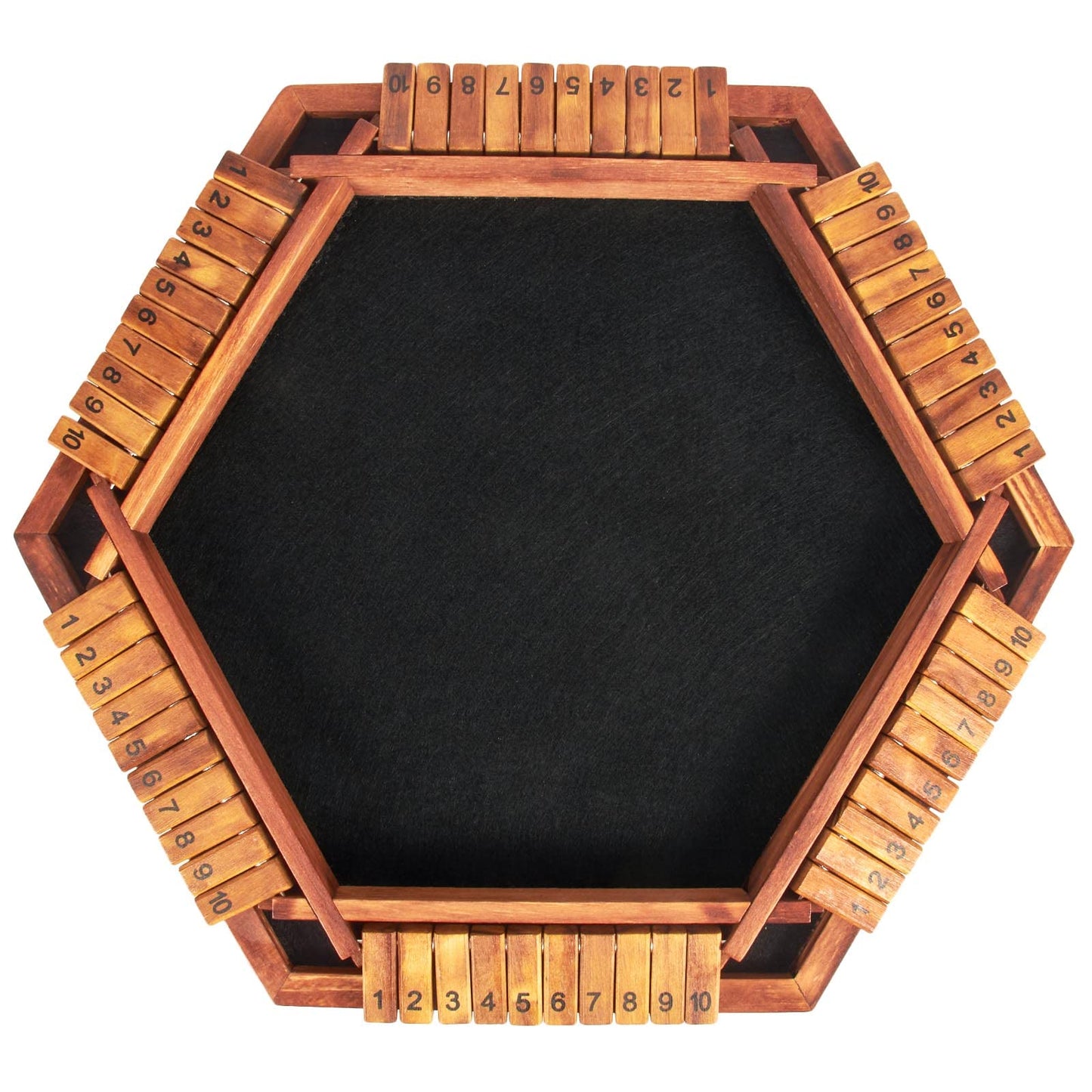 AMEROUS Upgraded Shut The Box Dice Game — 1-6 Players, Wooden Board, 16 Dice