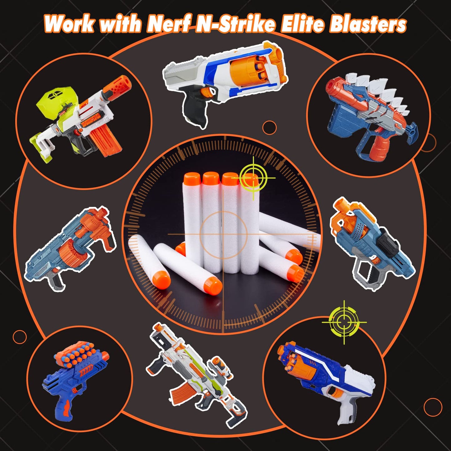 AMOSTING 100Pcs Glow Darts for Nerf Elite 2.0 – Refill Pack