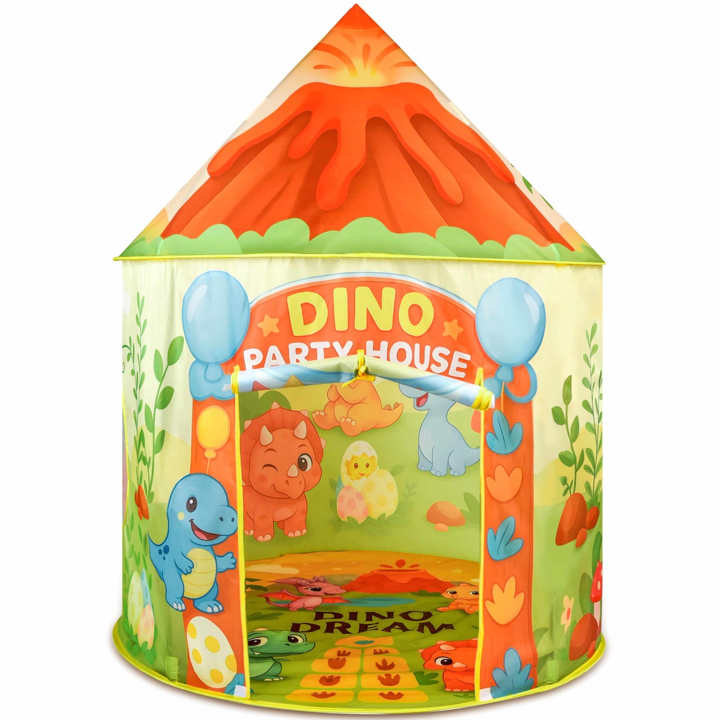 Amplov LED Dinosaur Play Tent – 53”×41” Pop Up Indoor/Outdoor Dino Fort
